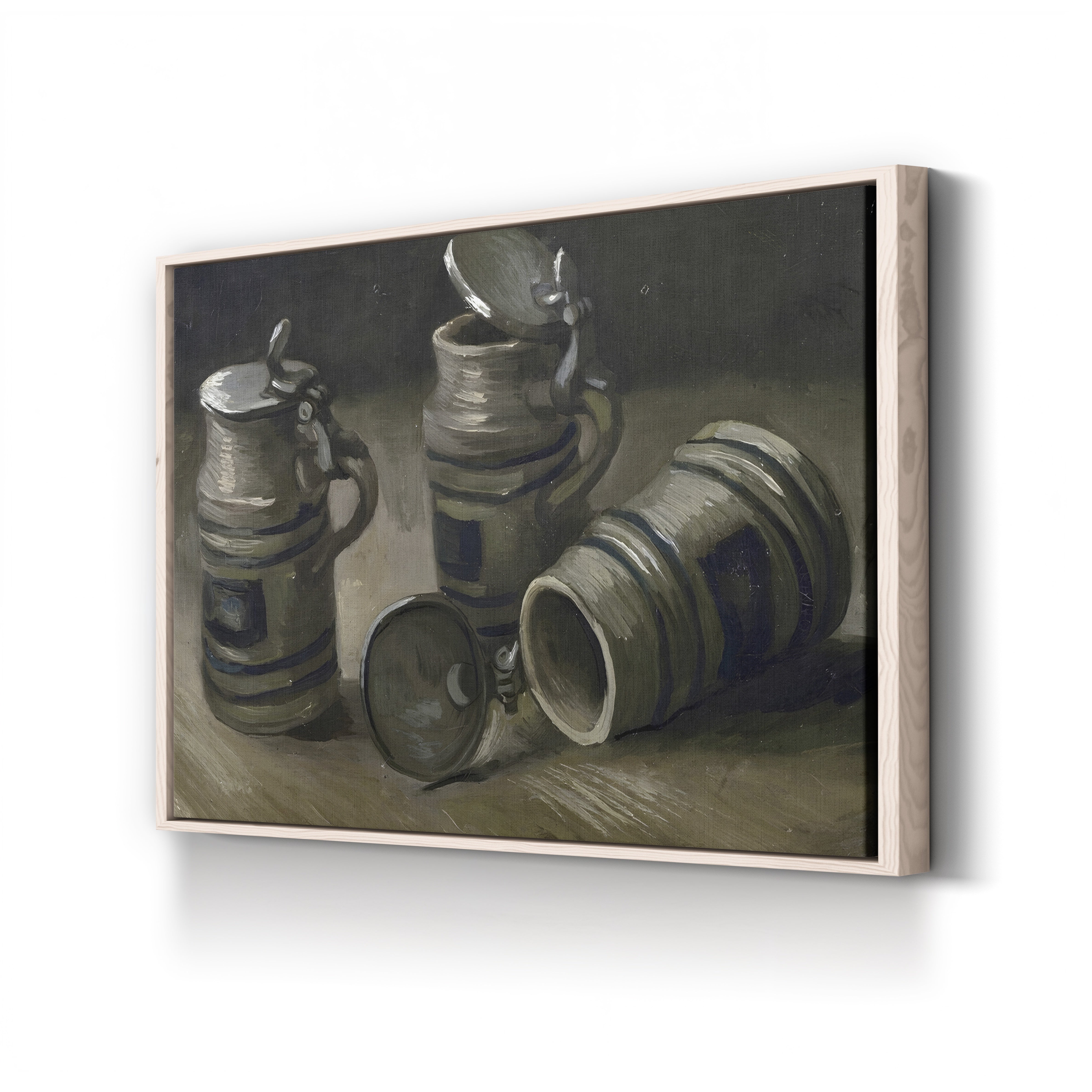 Beer Tankards, 1885 – Vincent van Gogh Wall Art | Early Dutch Still Life Canvas Print