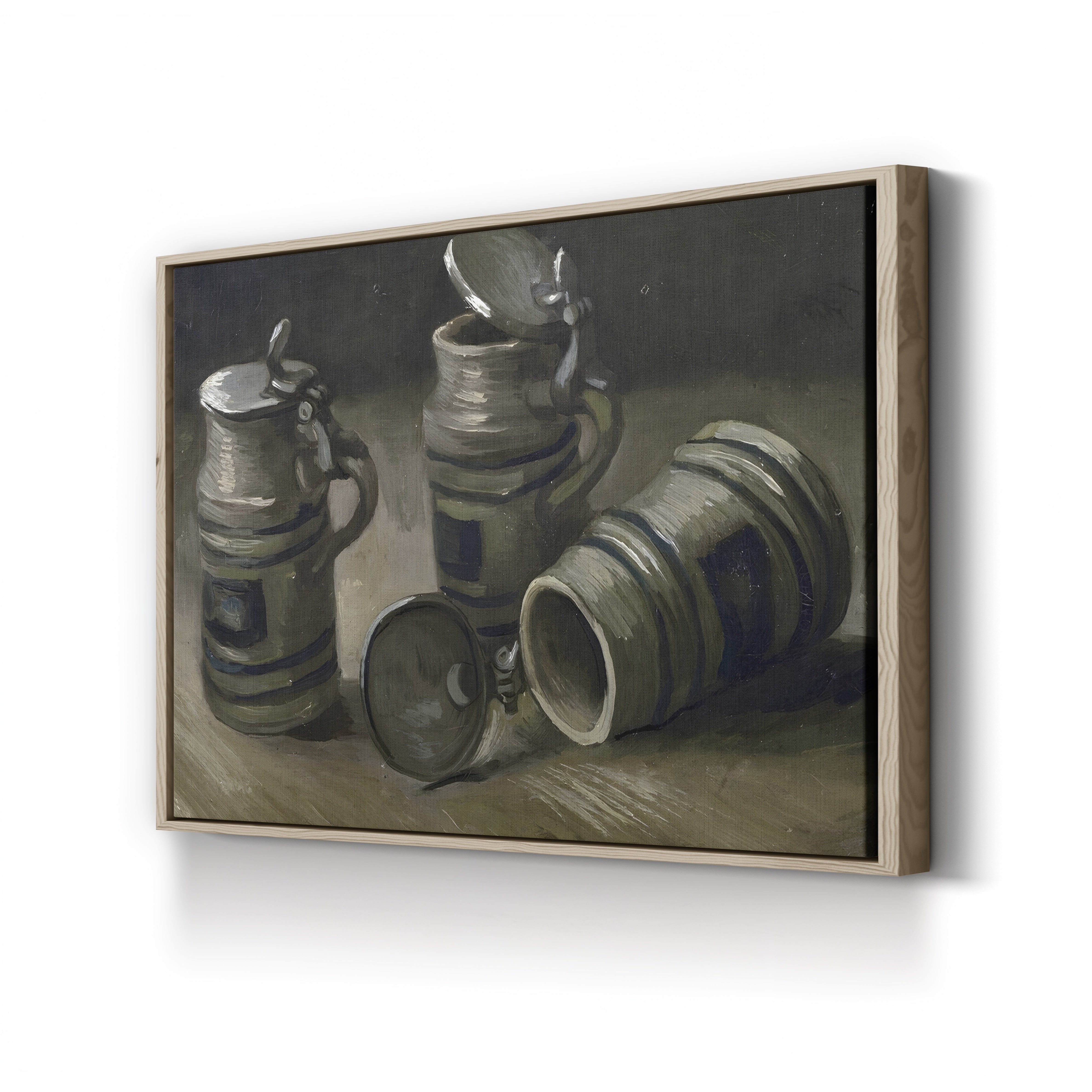 Beer Tankards, 1885 – Vincent van Gogh Wall Art | Early Dutch Still Life Canvas Print