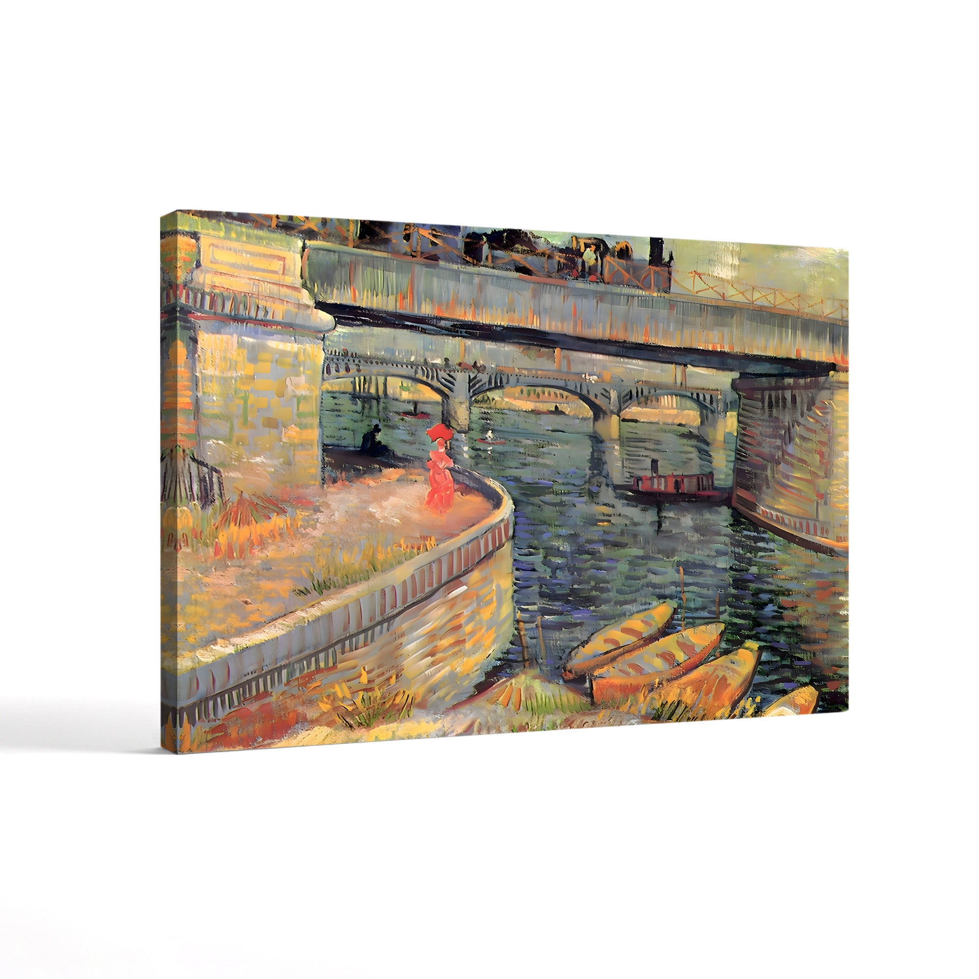 Bridges at Asnières, 1887 – Vincent van Gogh Wall Art | Post-Impressionist Architecture Canvas Print