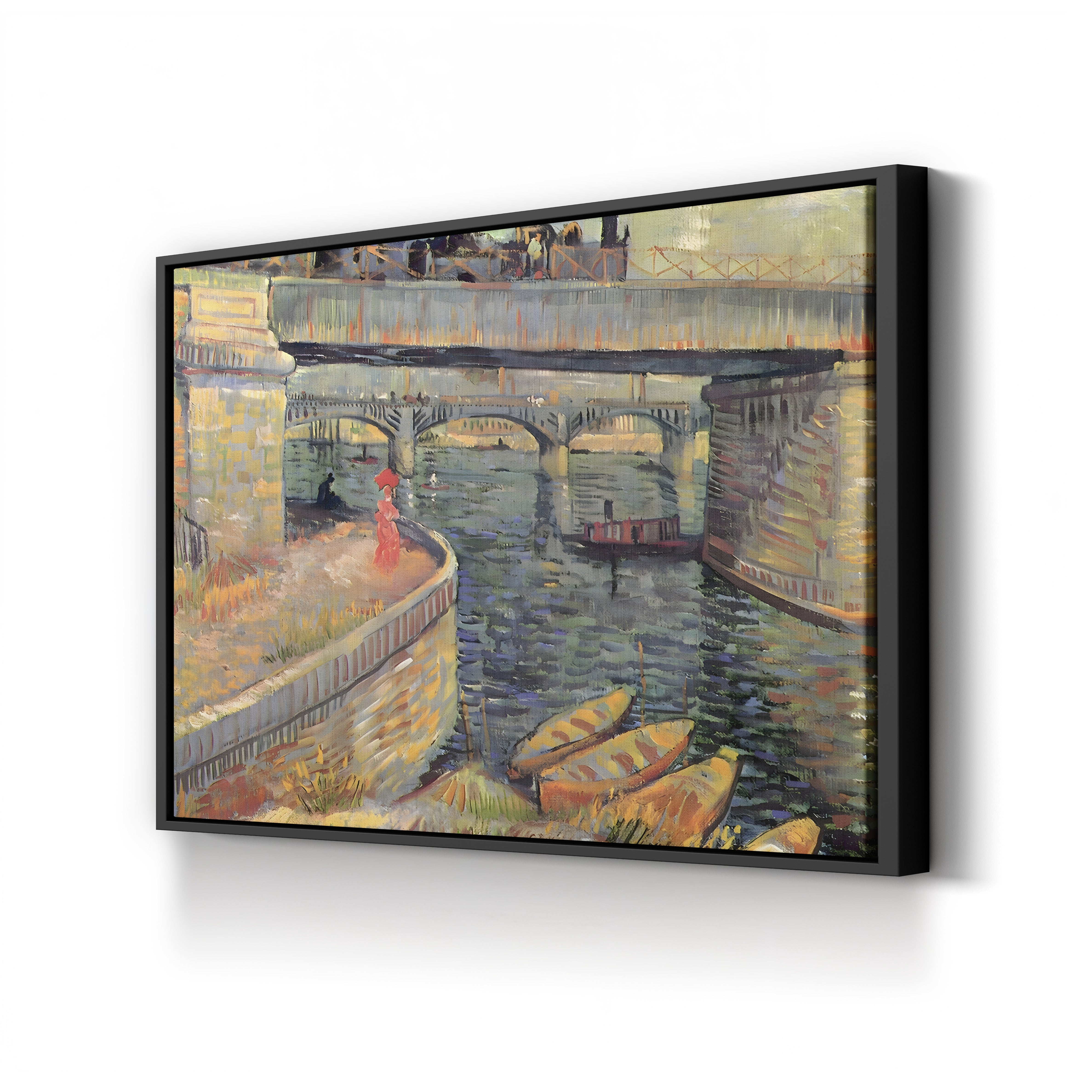 Bridges at Asnières, 1887 – Vincent van Gogh Wall Art | Post-Impressionist Architecture Canvas Print