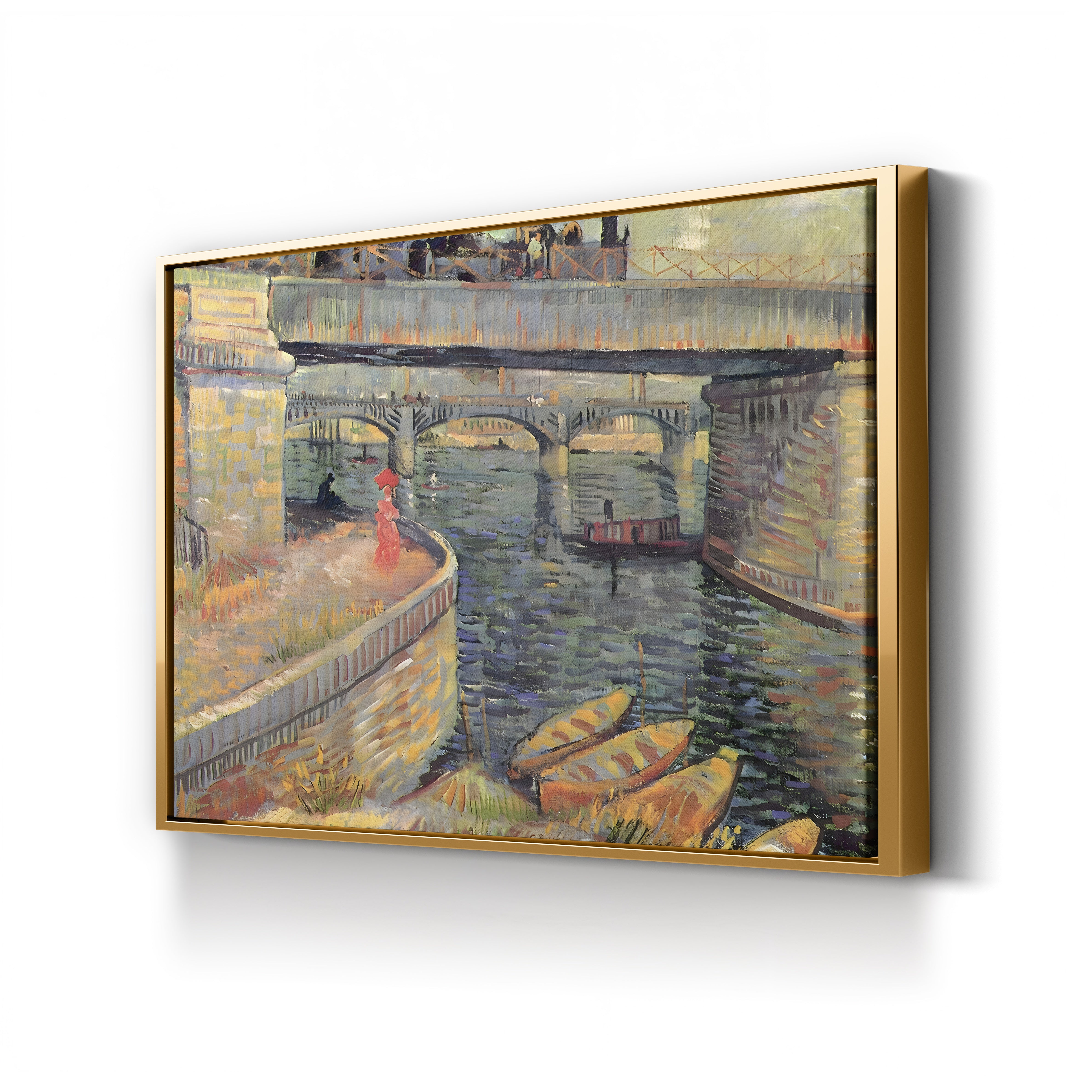 Bridges at Asnières, 1887 – Vincent van Gogh Wall Art | Post-Impressionist Architecture Canvas Print