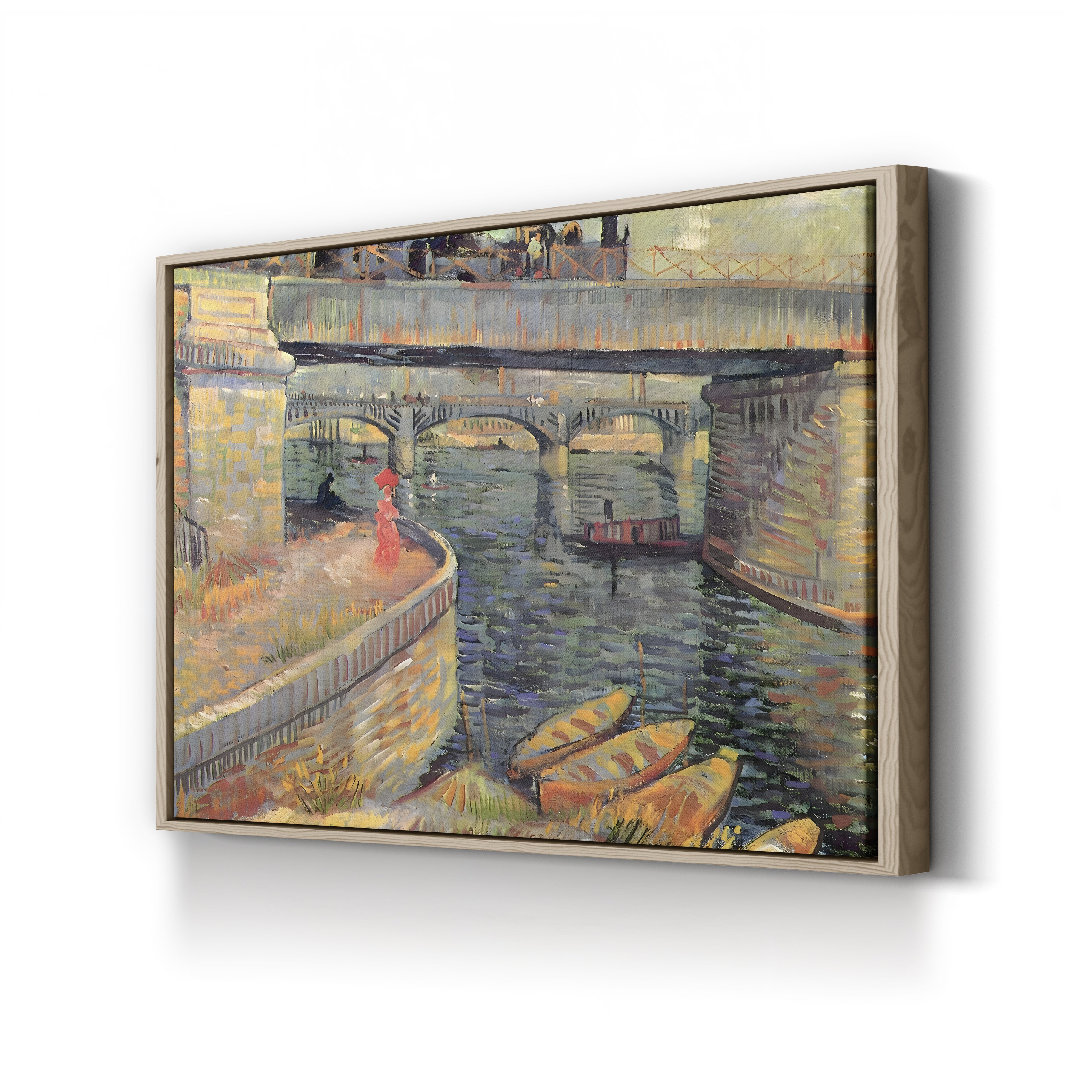 Bridges at Asnières, 1887 – Vincent van Gogh Wall Art | Post-Impressionist Architecture Canvas Print
