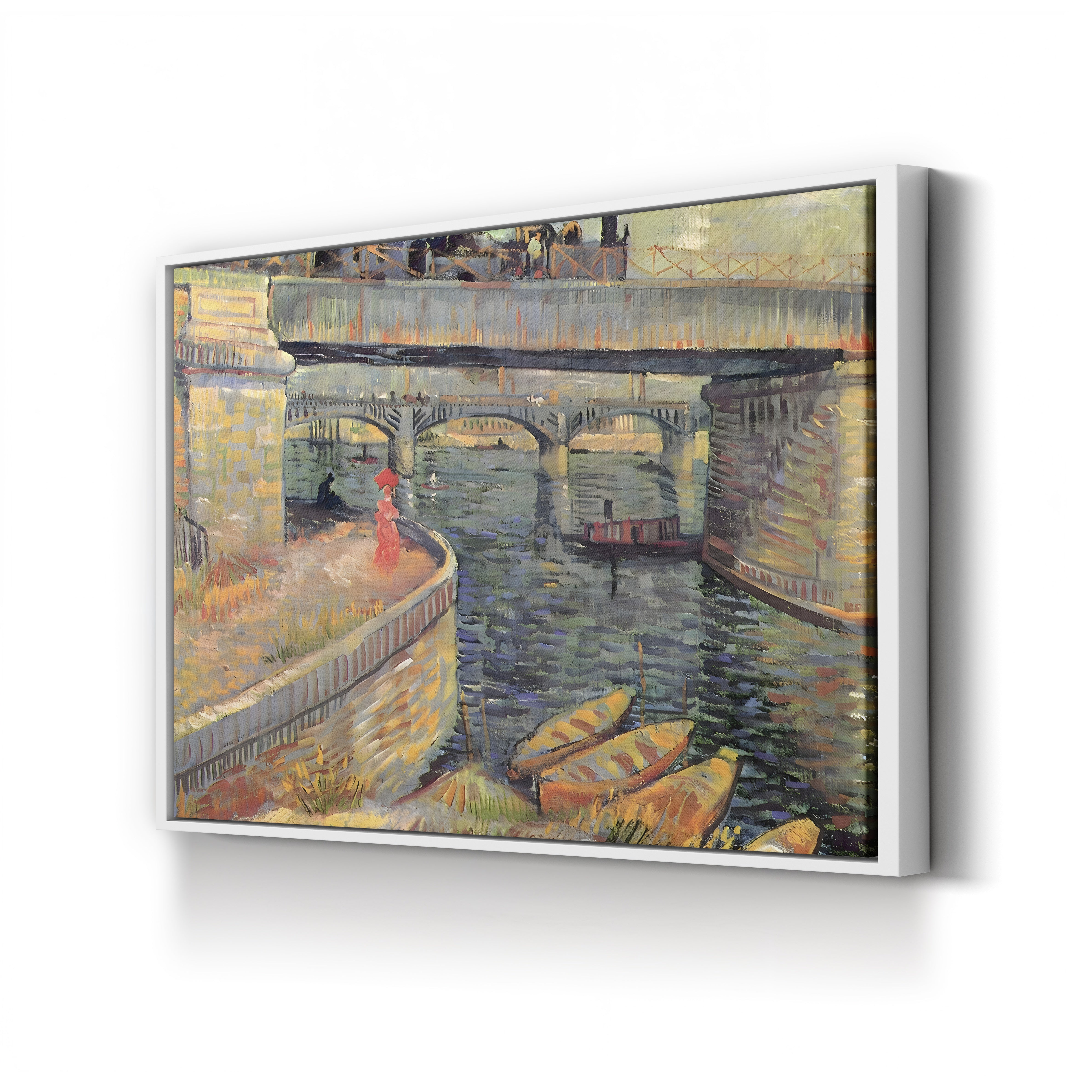 Bridges at Asnières, 1887 – Vincent van Gogh Wall Art | Post-Impressionist Architecture Canvas Print