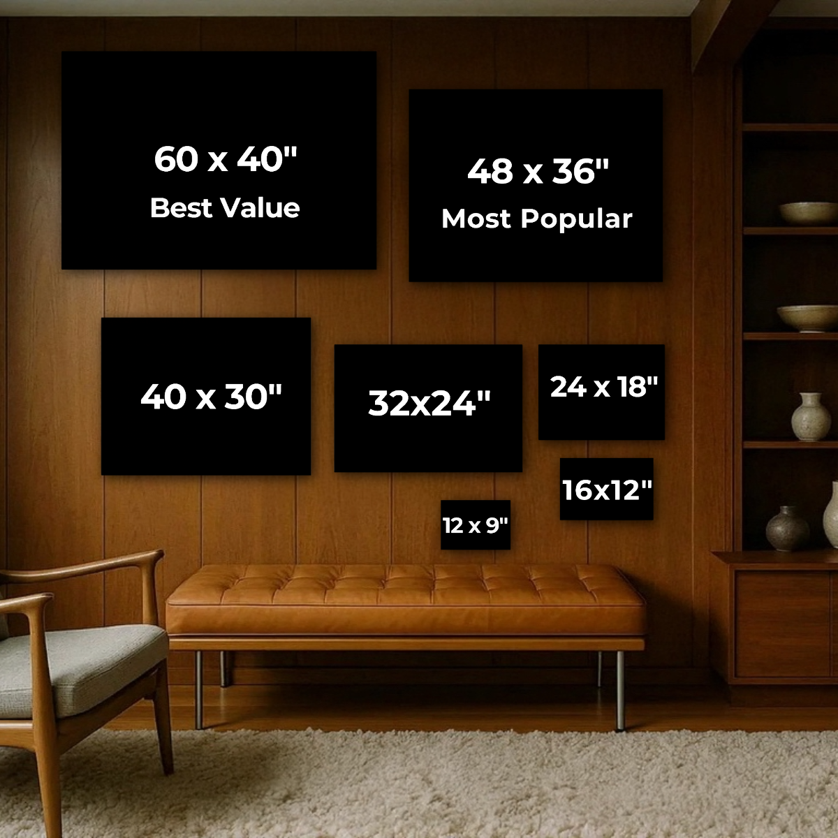 Canvas sizes available