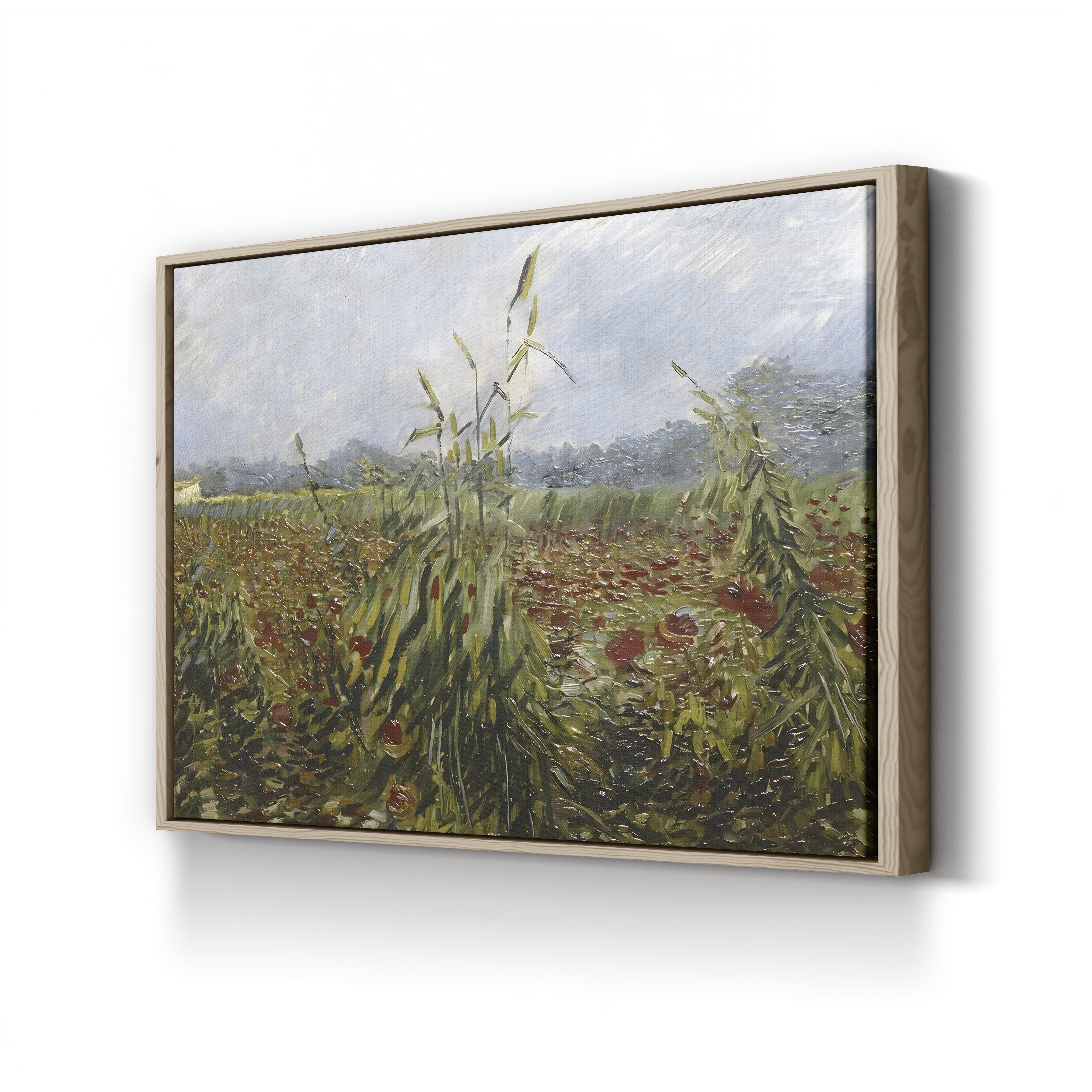 Corn Fields and Poppies, 1888 – Vincent van Gogh Wall Art | Post-Impressionist Landscape Canvas Print