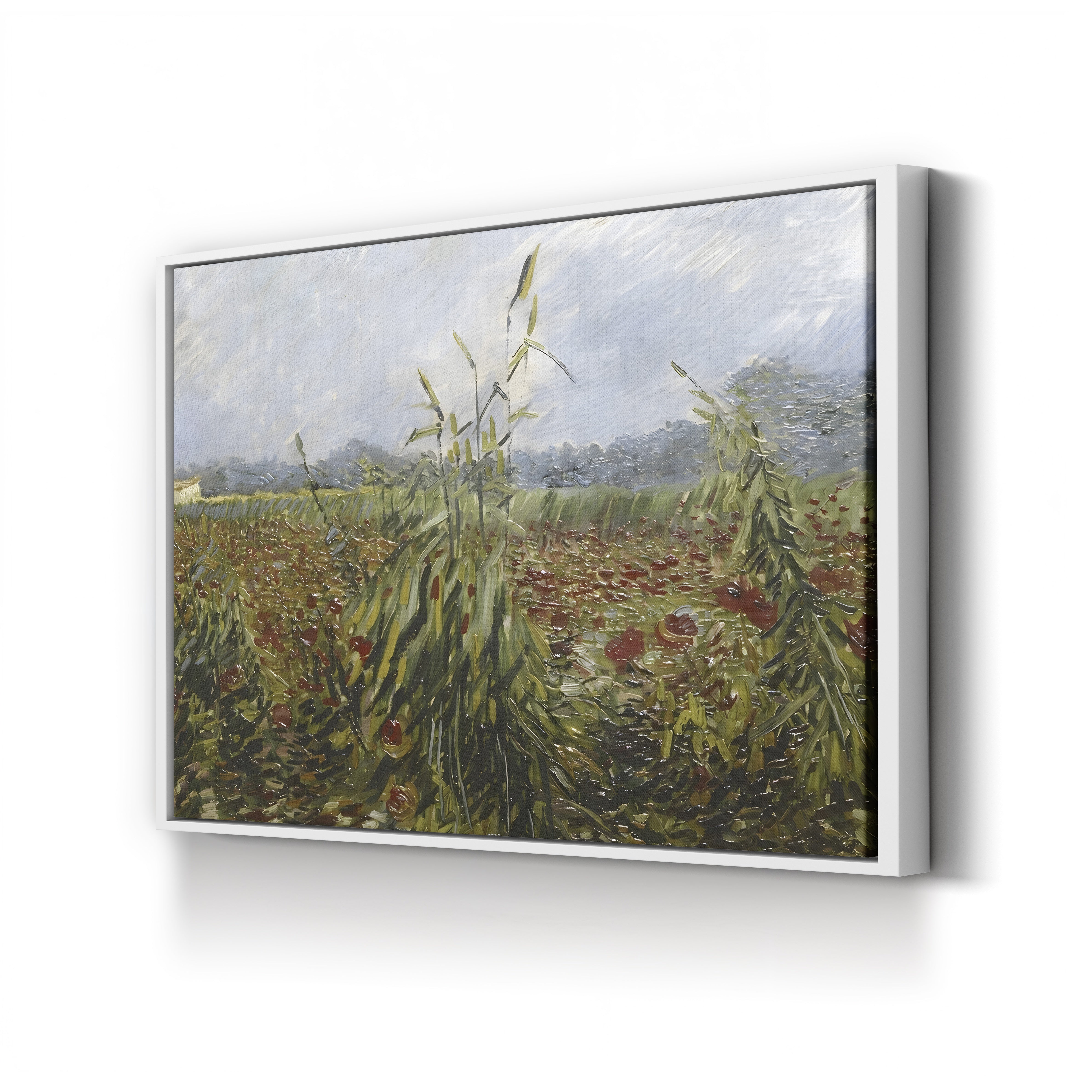 Corn Fields and Poppies, 1888 – Vincent van Gogh Wall Art | Post-Impressionist Landscape Canvas Print