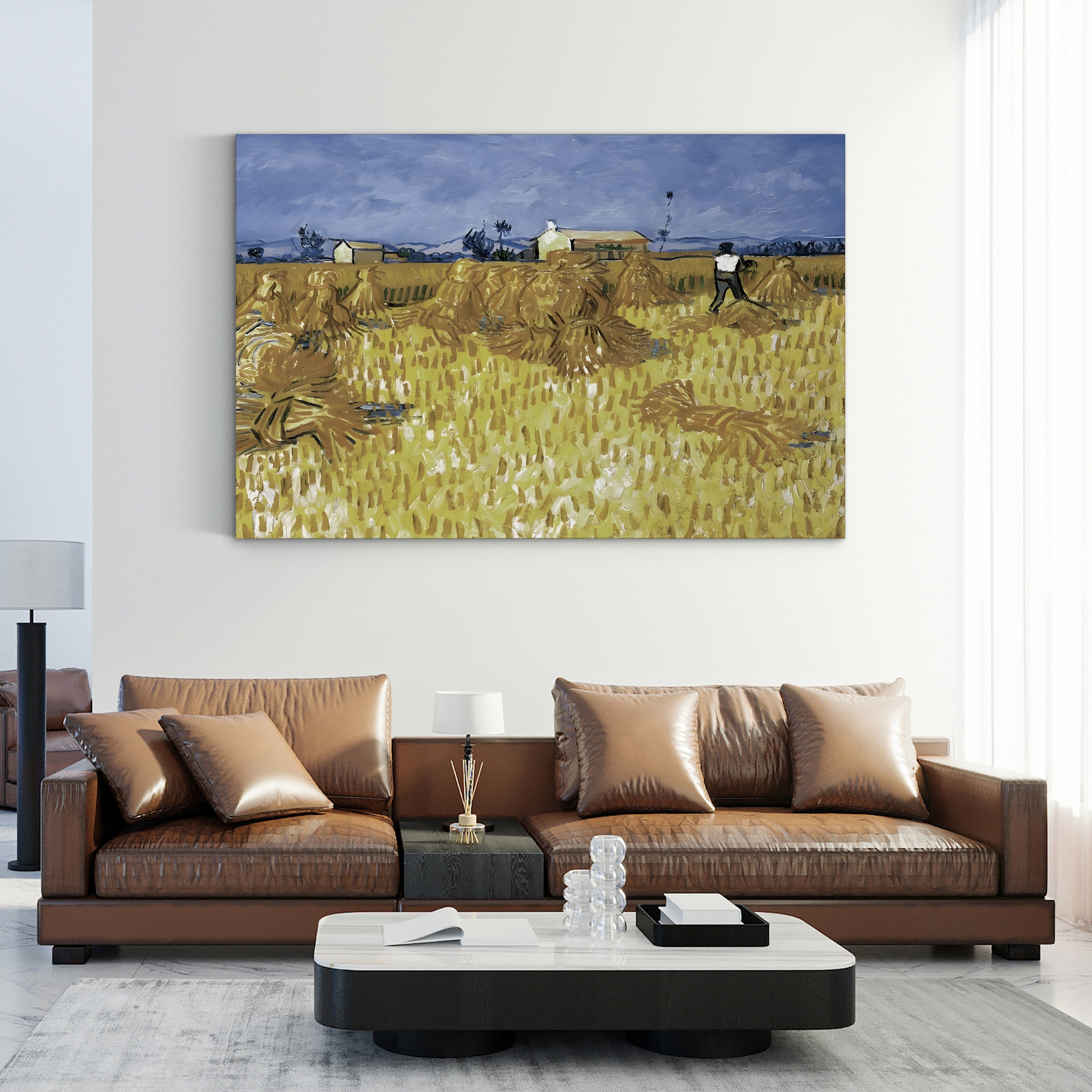 Corn Harvest in Provence – Vincent van Gogh Wall Art | Post-Impressionist Landscape Canvas Print