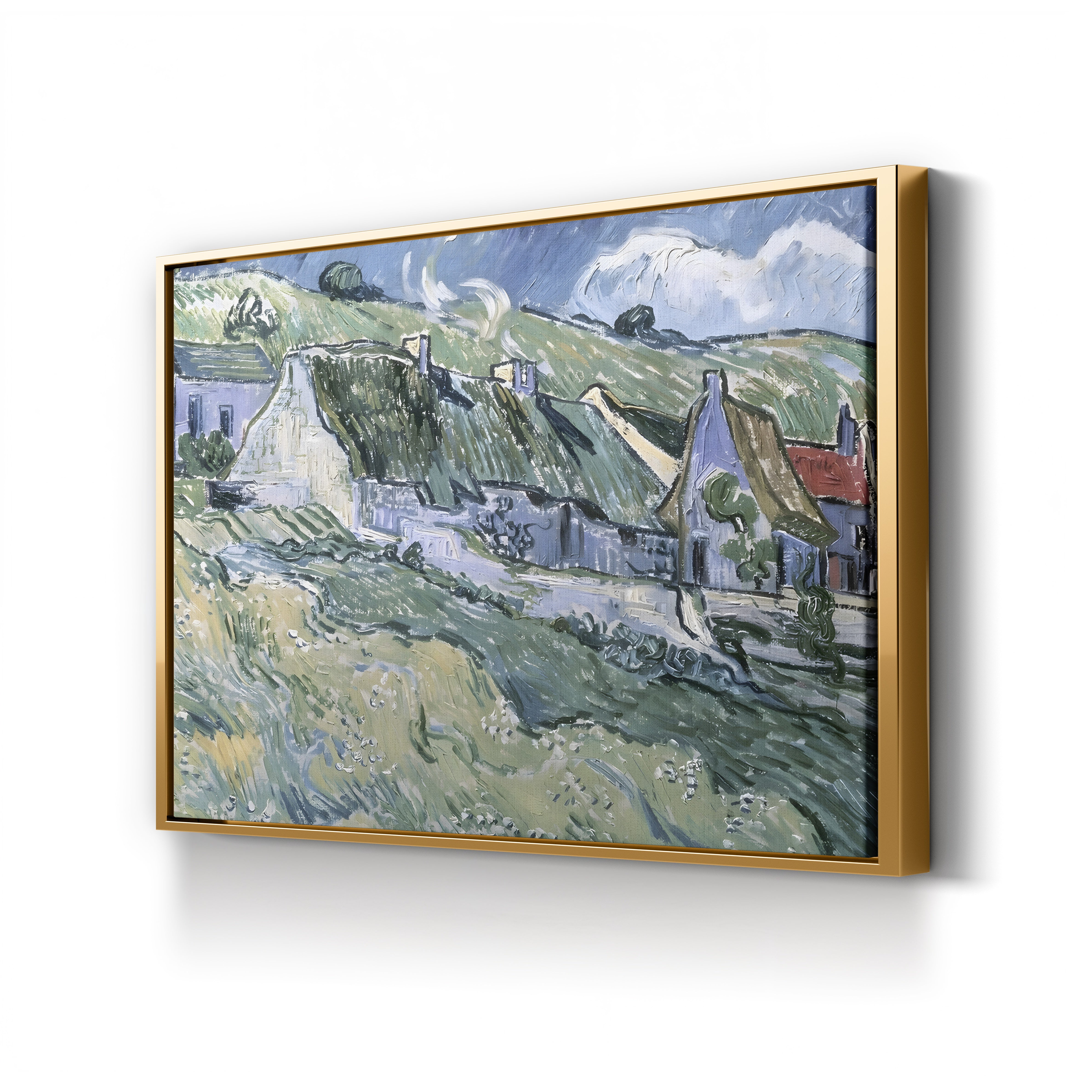 Cottages at Auvers-sur-Oise, 1890 – Vincent van Gogh Wall Art | Post-Impressionist Village Canvas Print