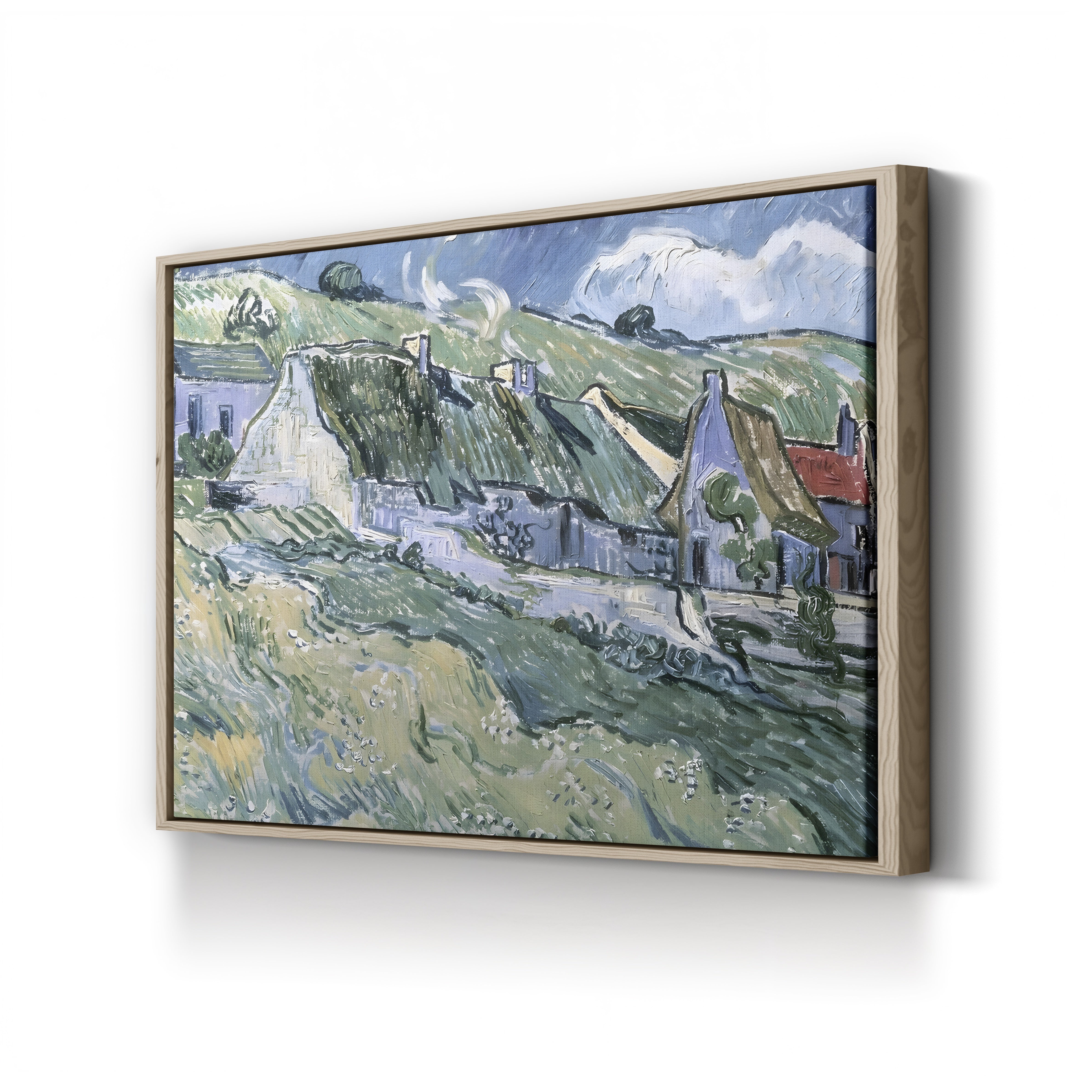 Cottages at Auvers-sur-Oise, 1890 – Vincent van Gogh Wall Art | Post-Impressionist Village Canvas Print