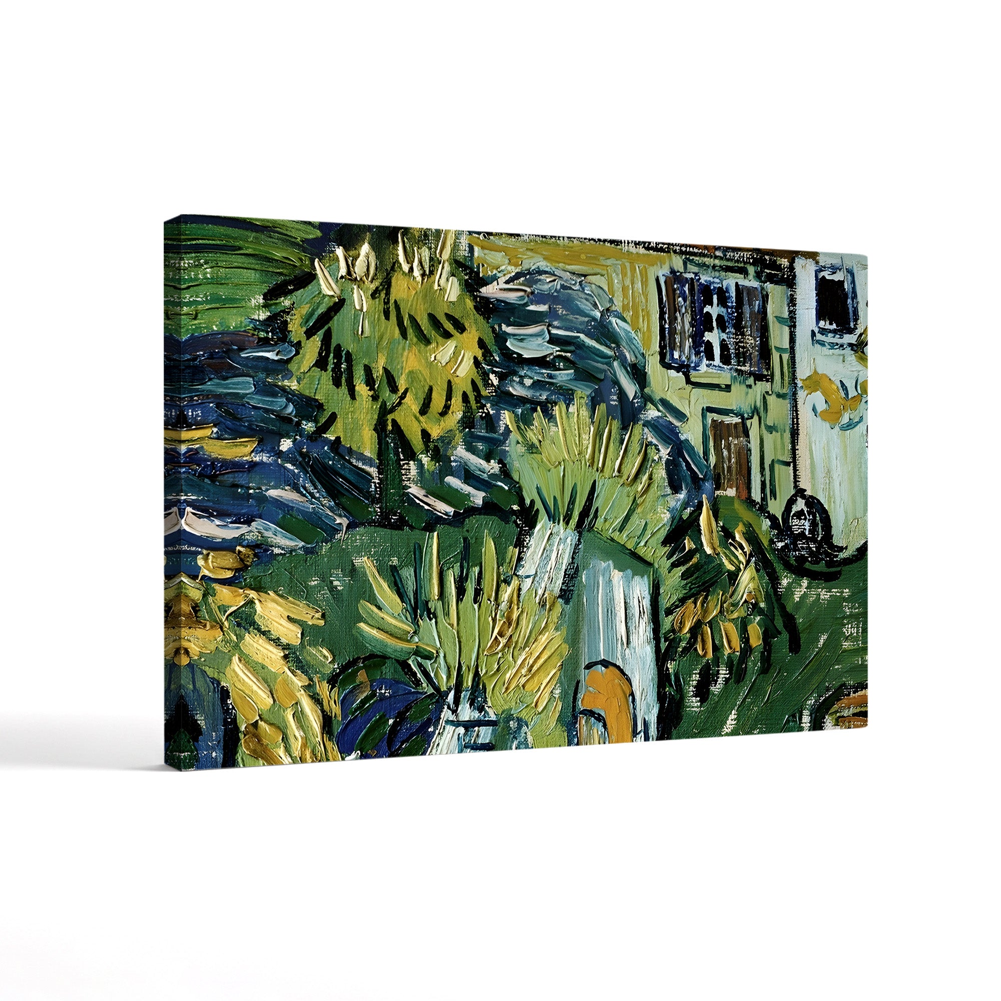 Detail of Stairway at Auvers – Vincent van Gogh Wall Art | Post-Impressionist Village Canvas Print
