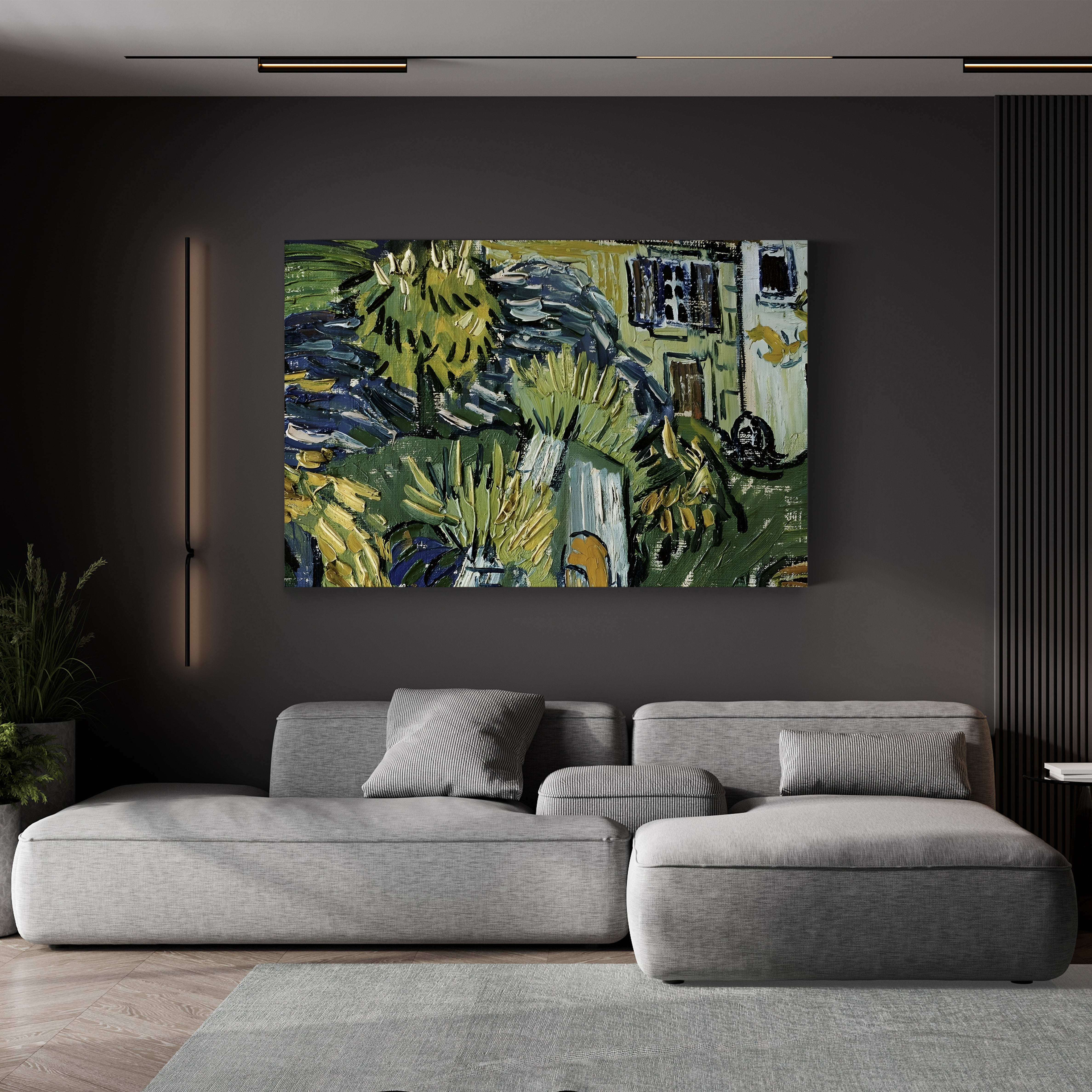 Detail of Stairway at Auvers – Vincent van Gogh Wall Art | Post-Impressionist Village Canvas Print