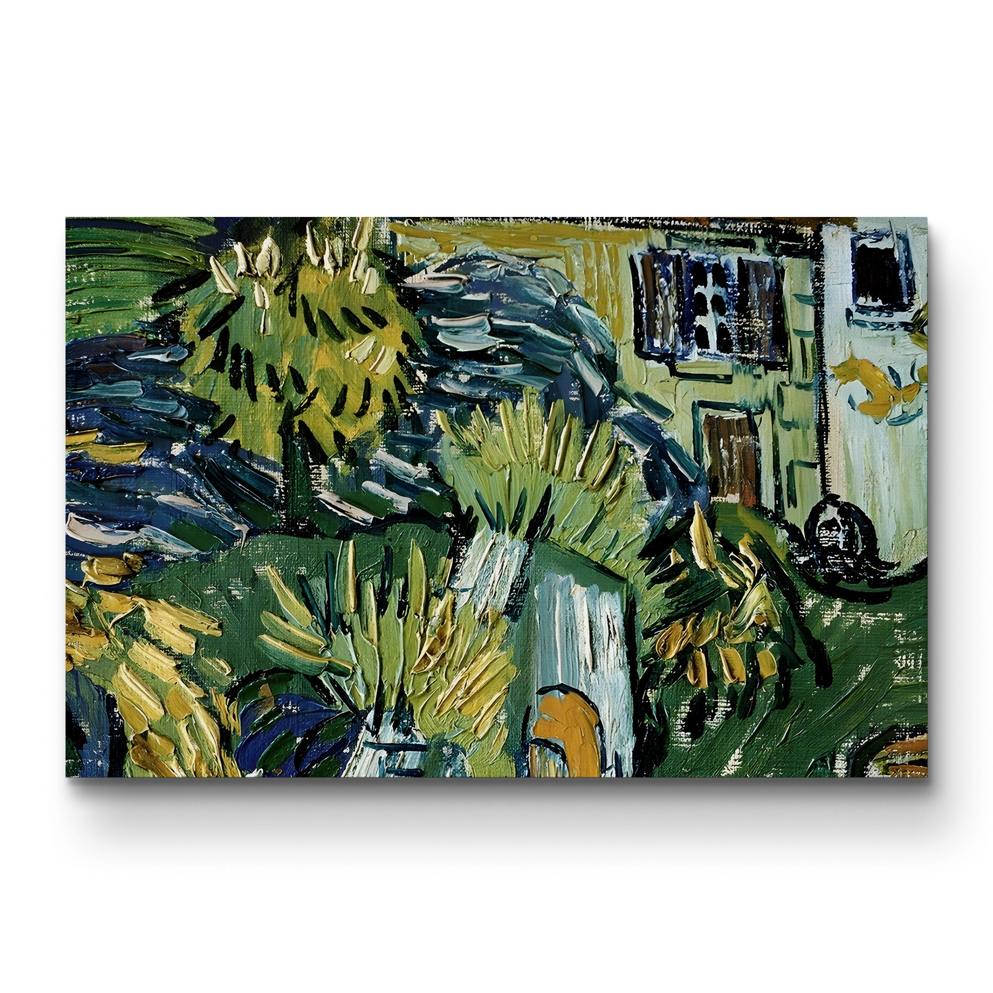 Detail of Stairway at Auvers – Vincent van Gogh Wall Art | Post-Impressionist Village Canvas Print