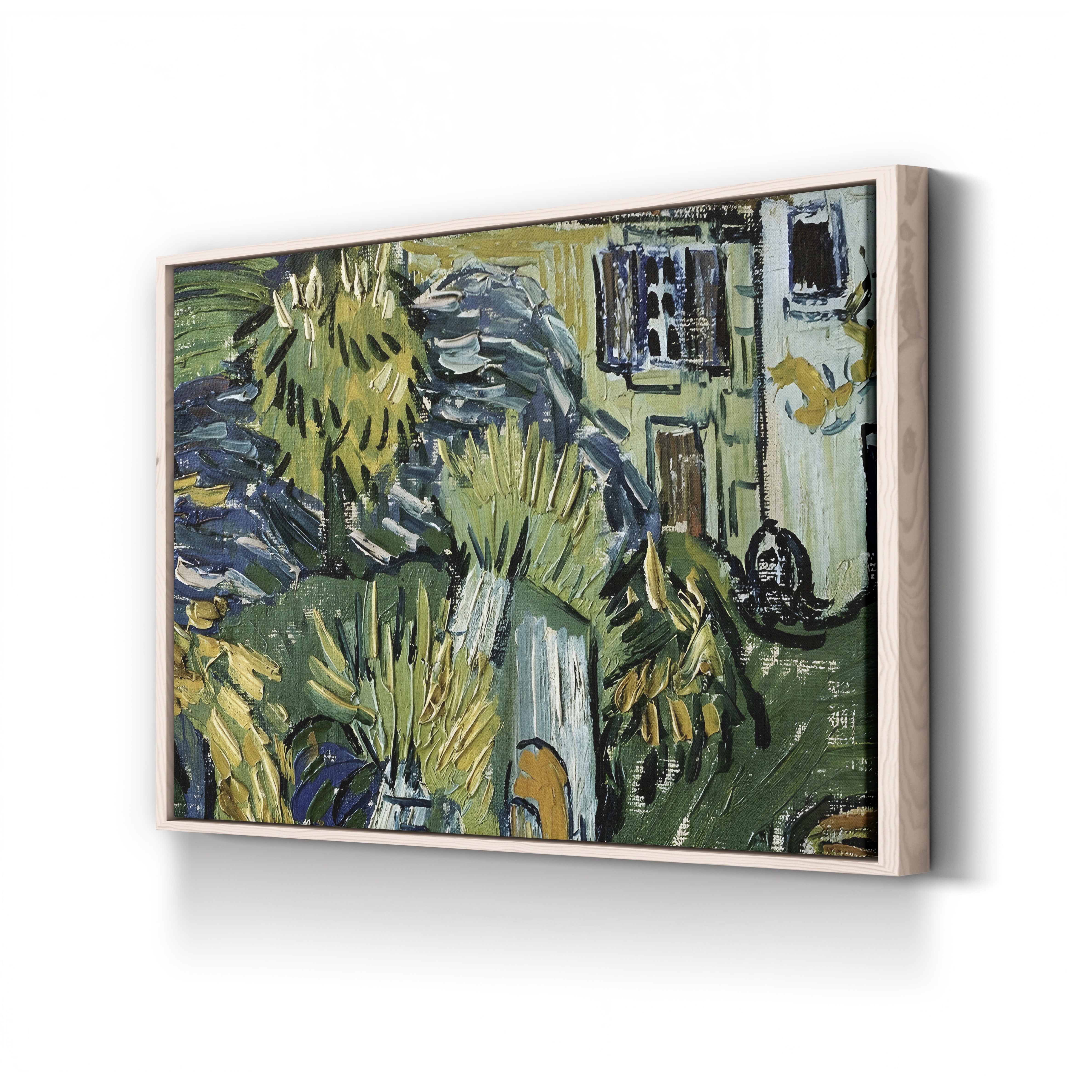 Detail of Stairway at Auvers – Vincent van Gogh Wall Art | Post-Impressionist Village Canvas Print