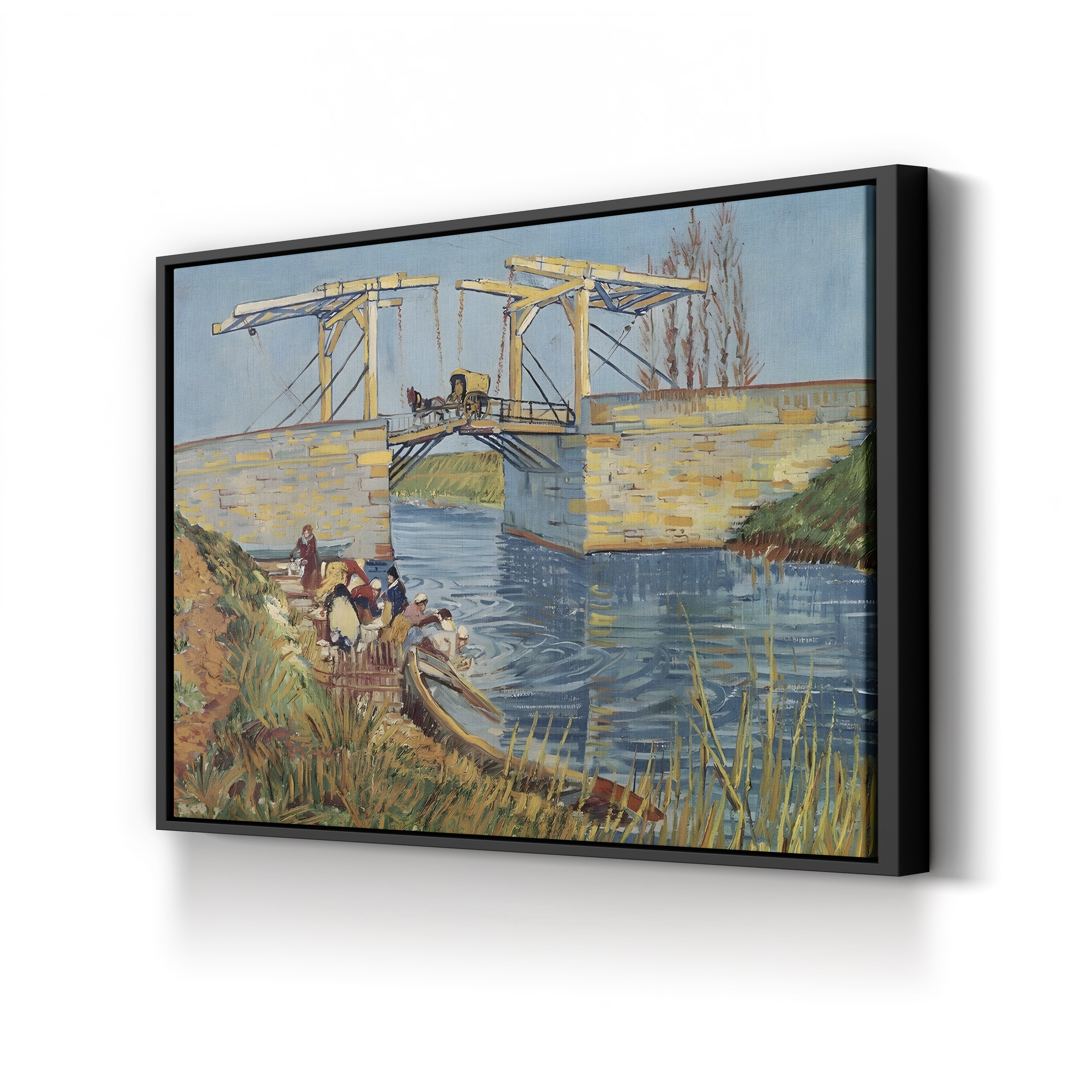 Drawbridge at Arles with Washerwomen – Vincent van Gogh Wall Art | Post-Impressionist Arles Canvas Print