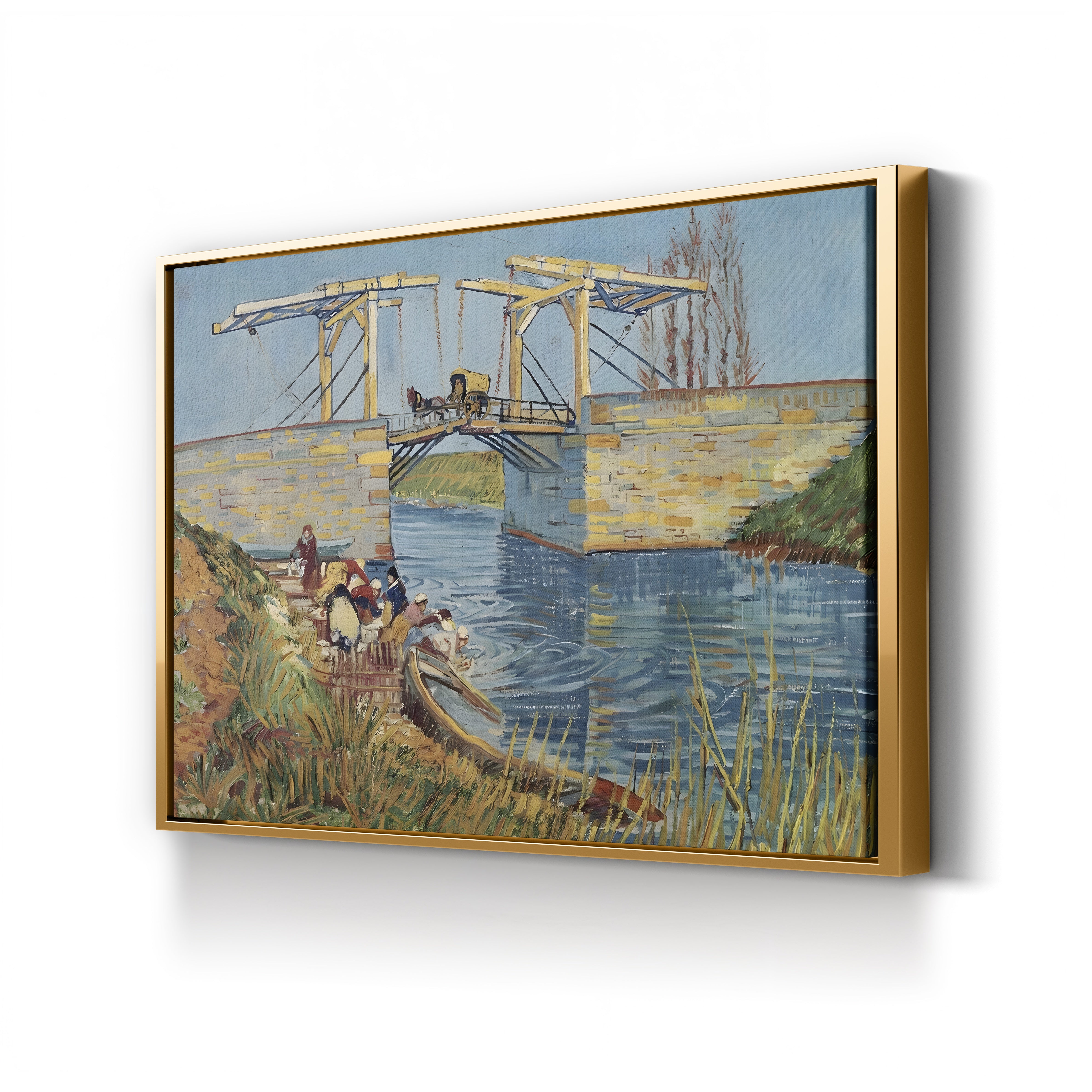 Drawbridge at Arles with Washerwomen – Vincent van Gogh Wall Art | Post-Impressionist Arles Canvas Print
