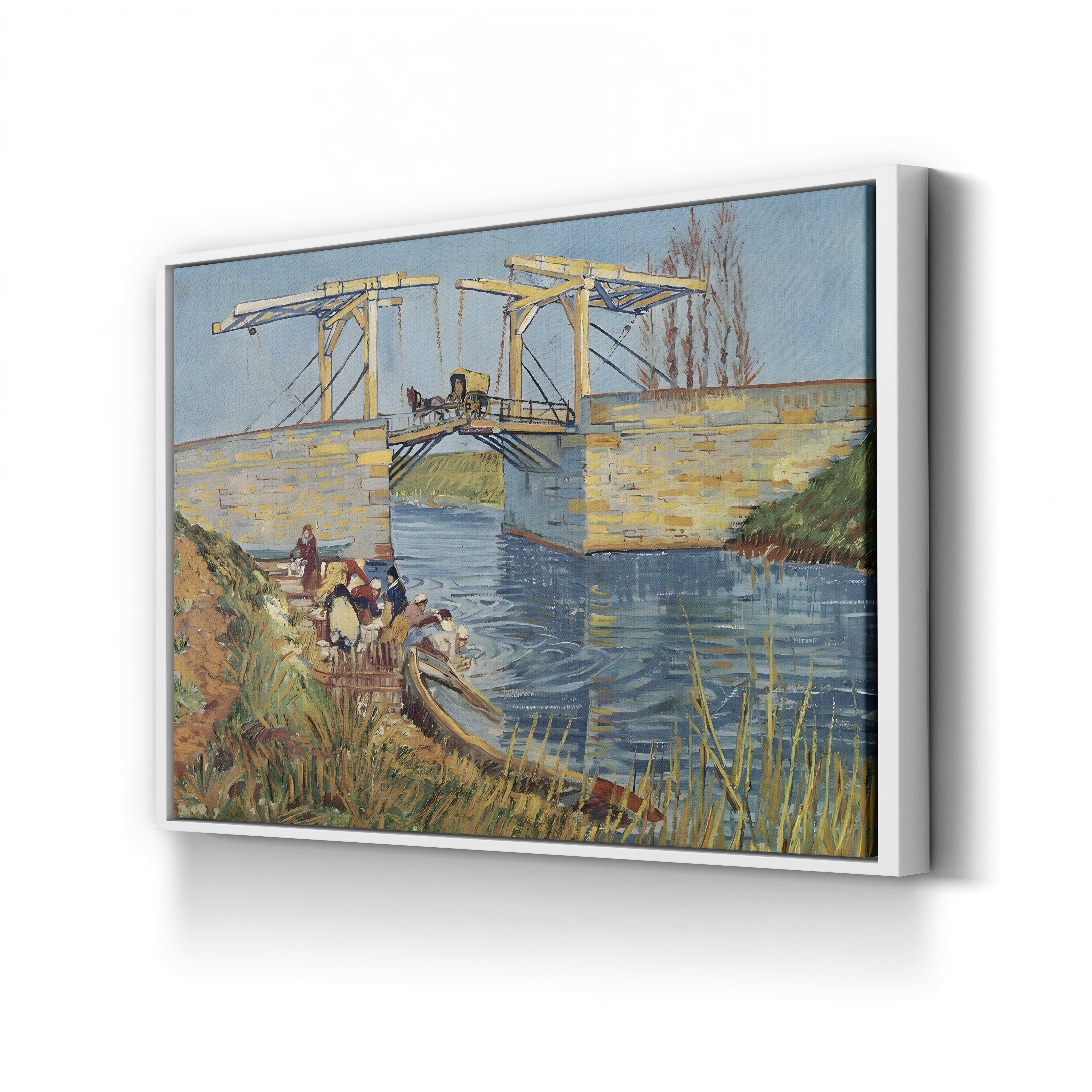Drawbridge at Arles with Washerwomen – Vincent van Gogh Wall Art | Post-Impressionist Arles Canvas Print