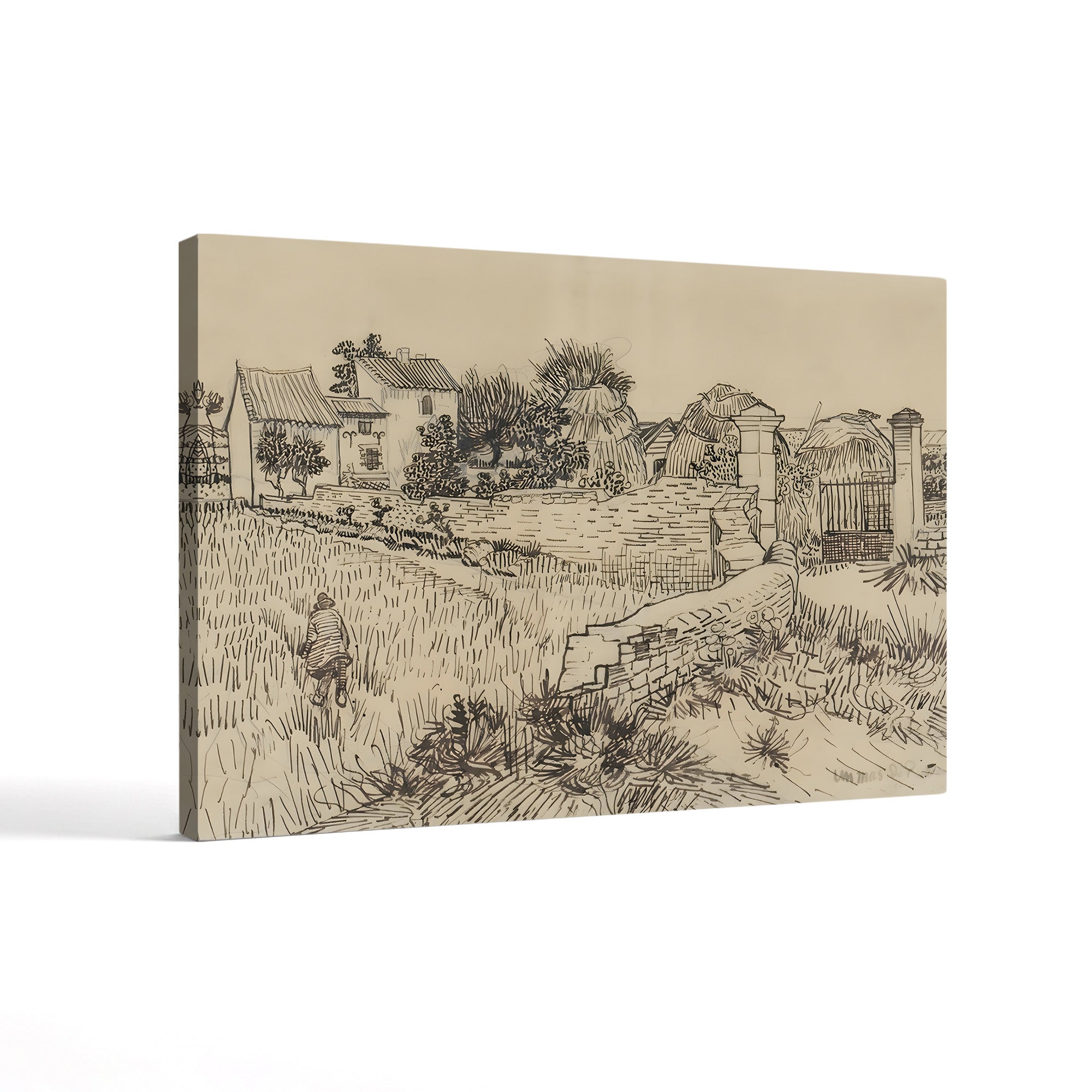 Farm in Provence, c. 1888 – Vincent van Gogh Wall Art | Post-Impressionist Landscape Canvas Print