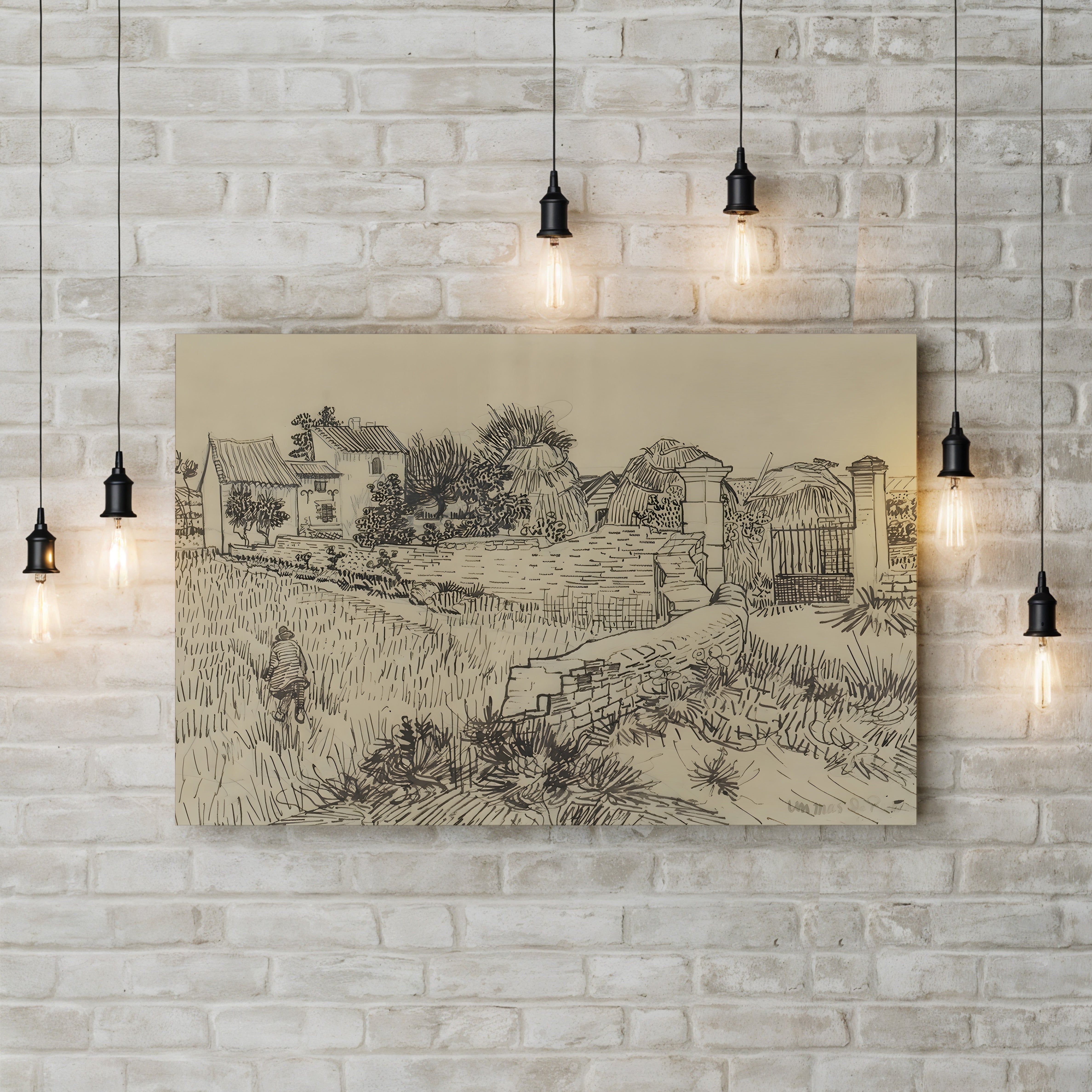 Farm in Provence, c. 1888 – Vincent van Gogh Wall Art | Post-Impressionist Landscape Canvas Print