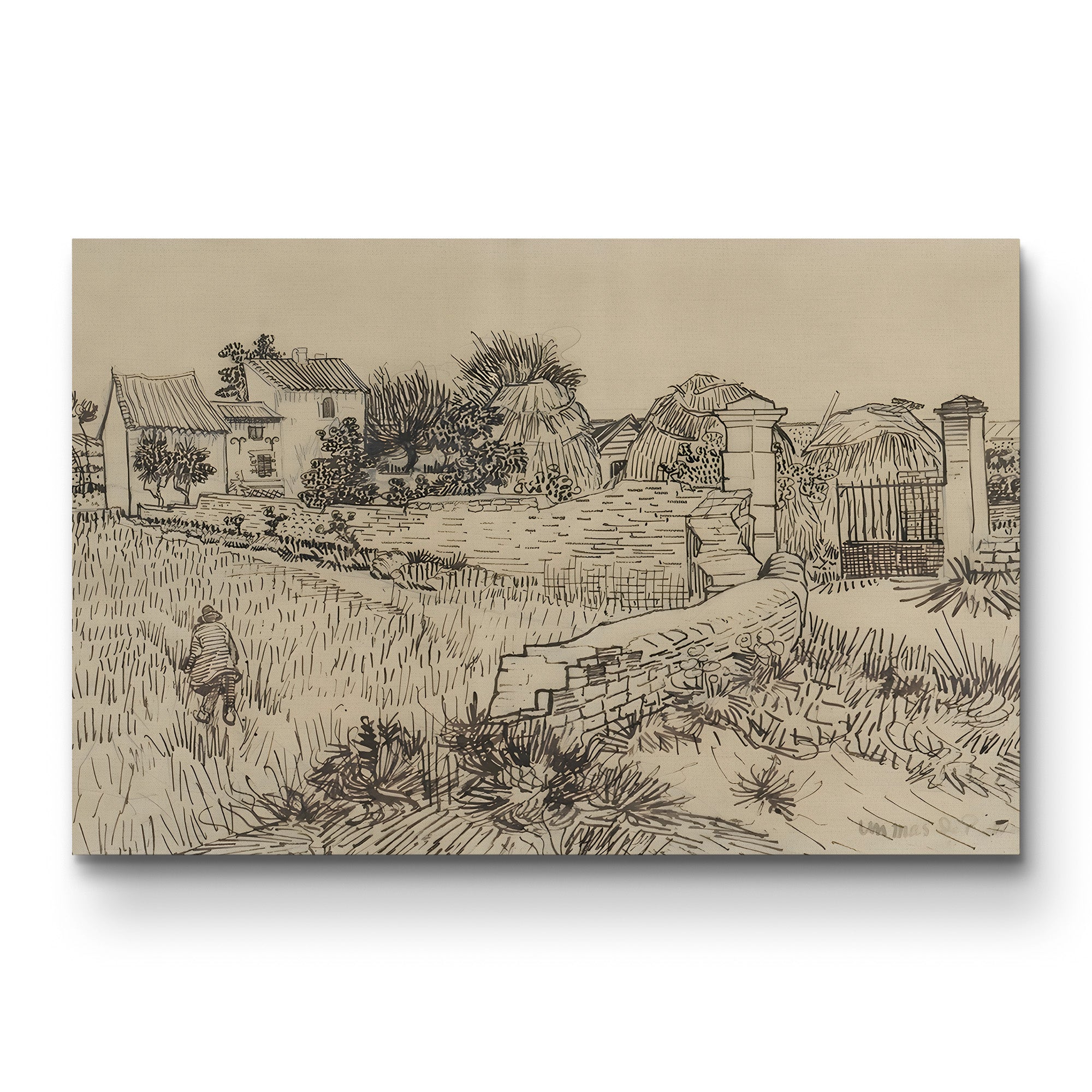 Farm in Provence, c. 1888 – Vincent van Gogh Wall Art | Post-Impressionist Landscape Canvas Print