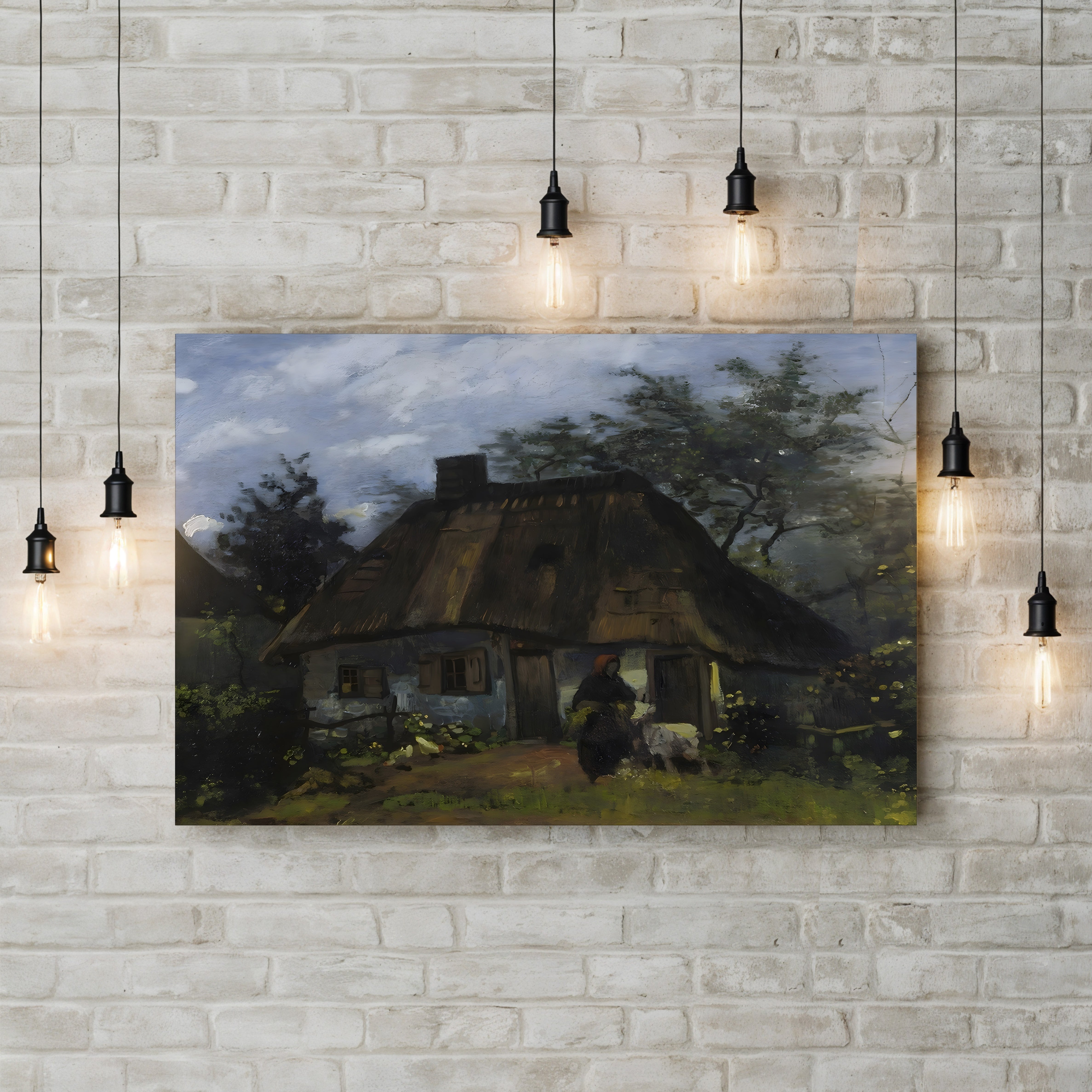 Farmhouse in Nuenen (La Chaumière), 1885 – Vincent van Gogh Wall Art | Early Dutch Landscape Canvas Print
