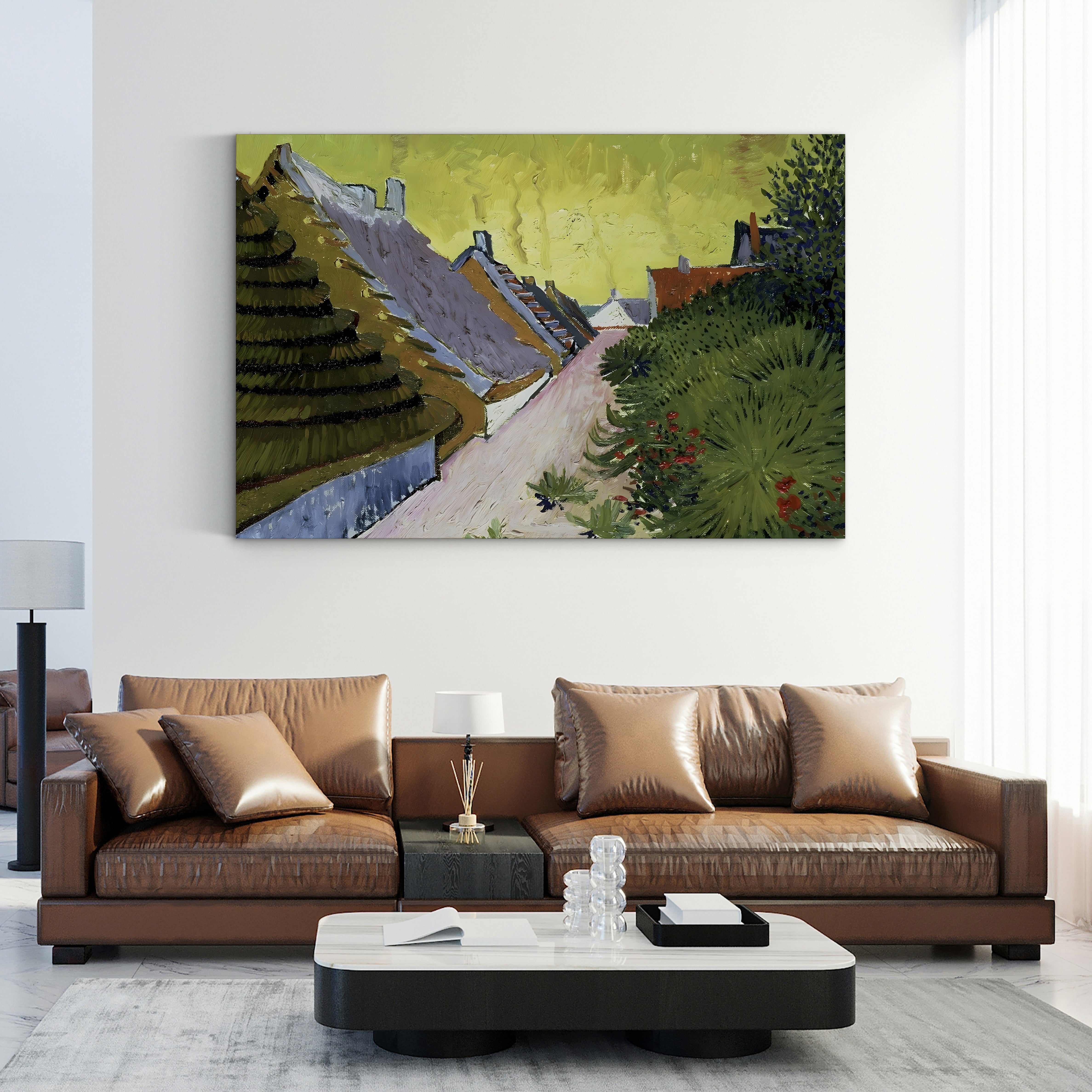Farmhouses at Saintes-Maries, 1888 – Vincent van Gogh Wall Art | Post-Impressionist Landscape Canvas Print