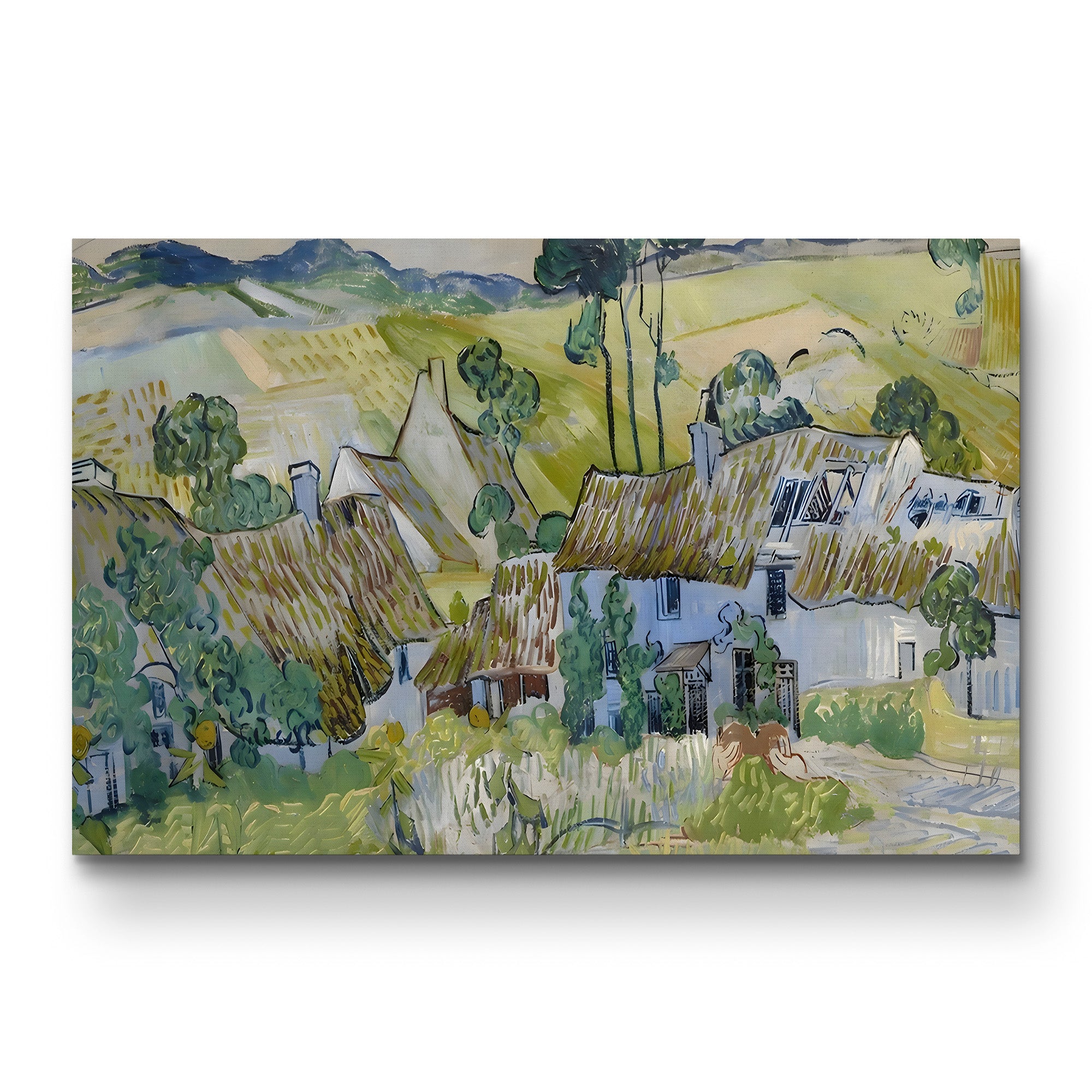 Farms Near Auvers, 1890 – Vincent van Gogh Wall Art | Post-Impressionist Landscape Canvas Print