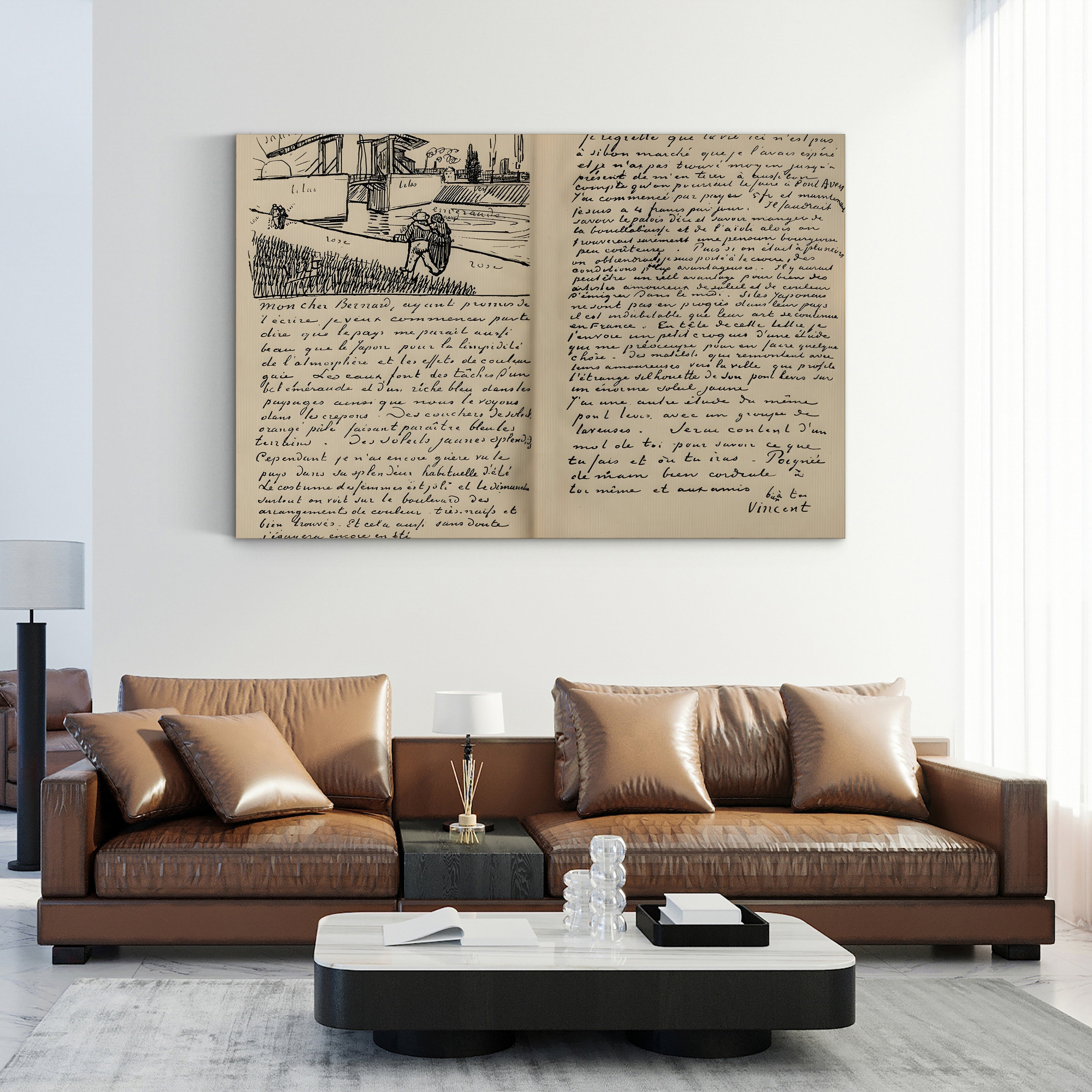 Facsimile of a Letter from Vincent van Gogh to Émile Bernard, 18 March 1888 – Historical Document Canvas Print