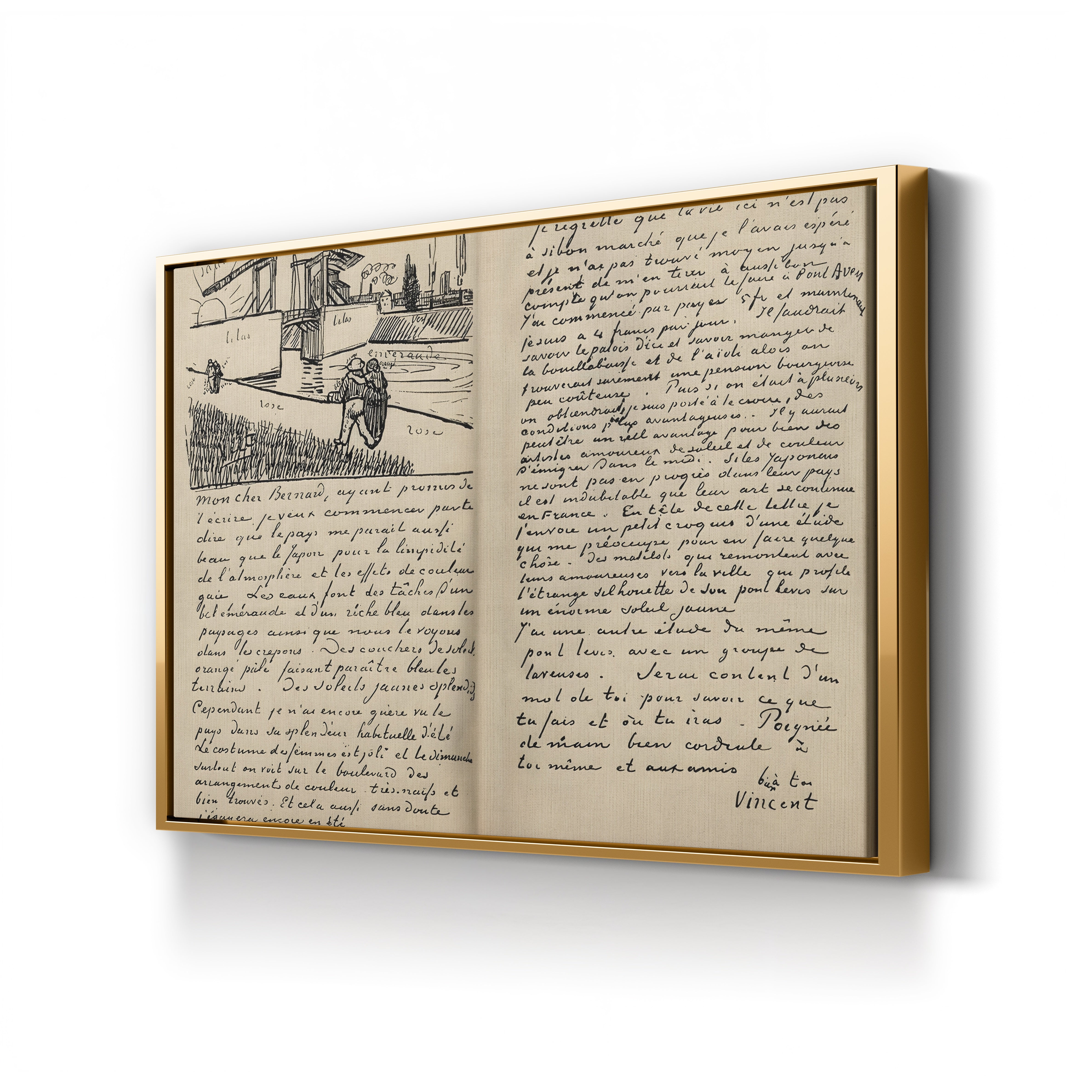 Facsimile of a Letter from Vincent van Gogh to Émile Bernard, 18 March 1888 – Historical Document Canvas Print