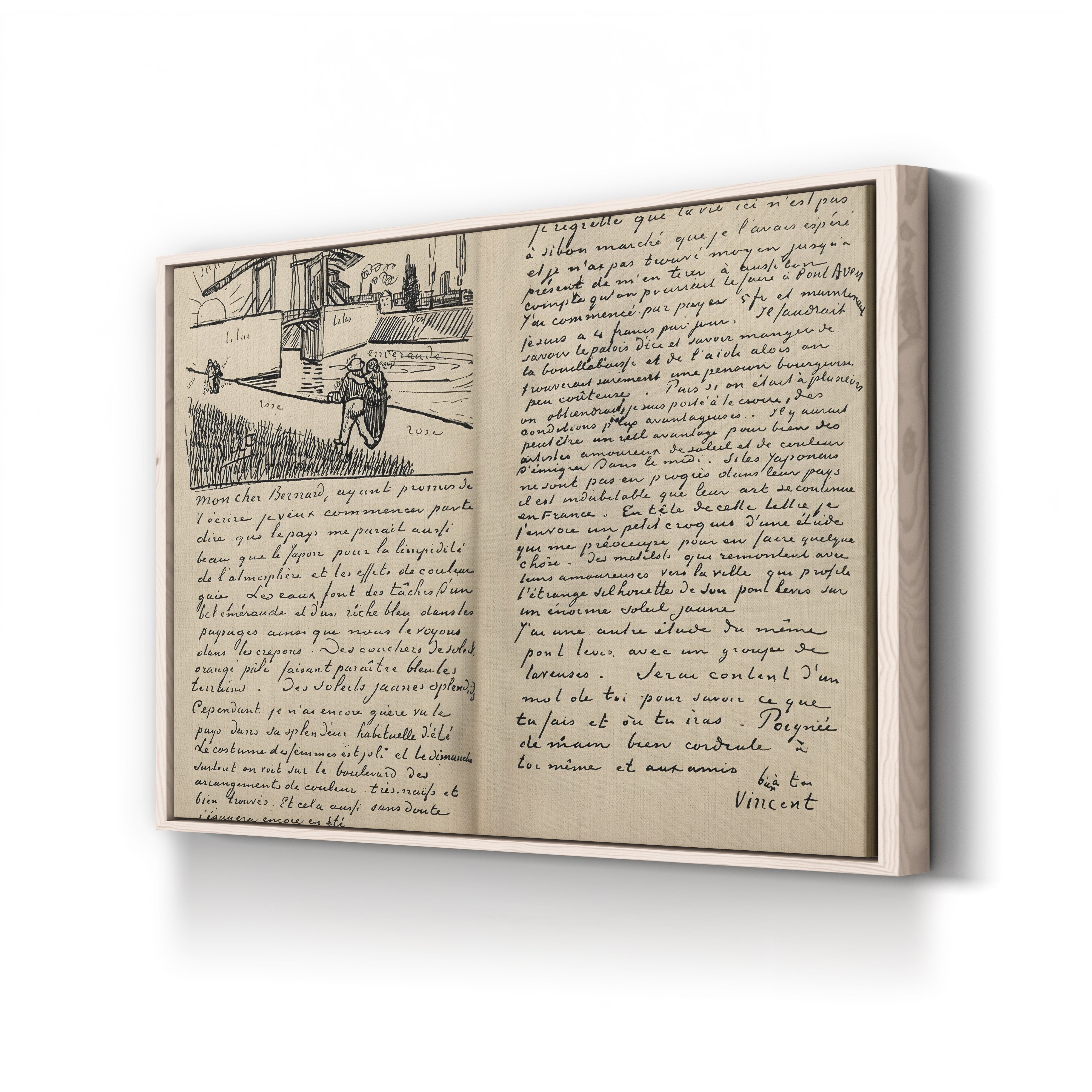 Facsimile of a Letter from Vincent van Gogh to Émile Bernard, 18 March 1888 – Historical Document Canvas Print