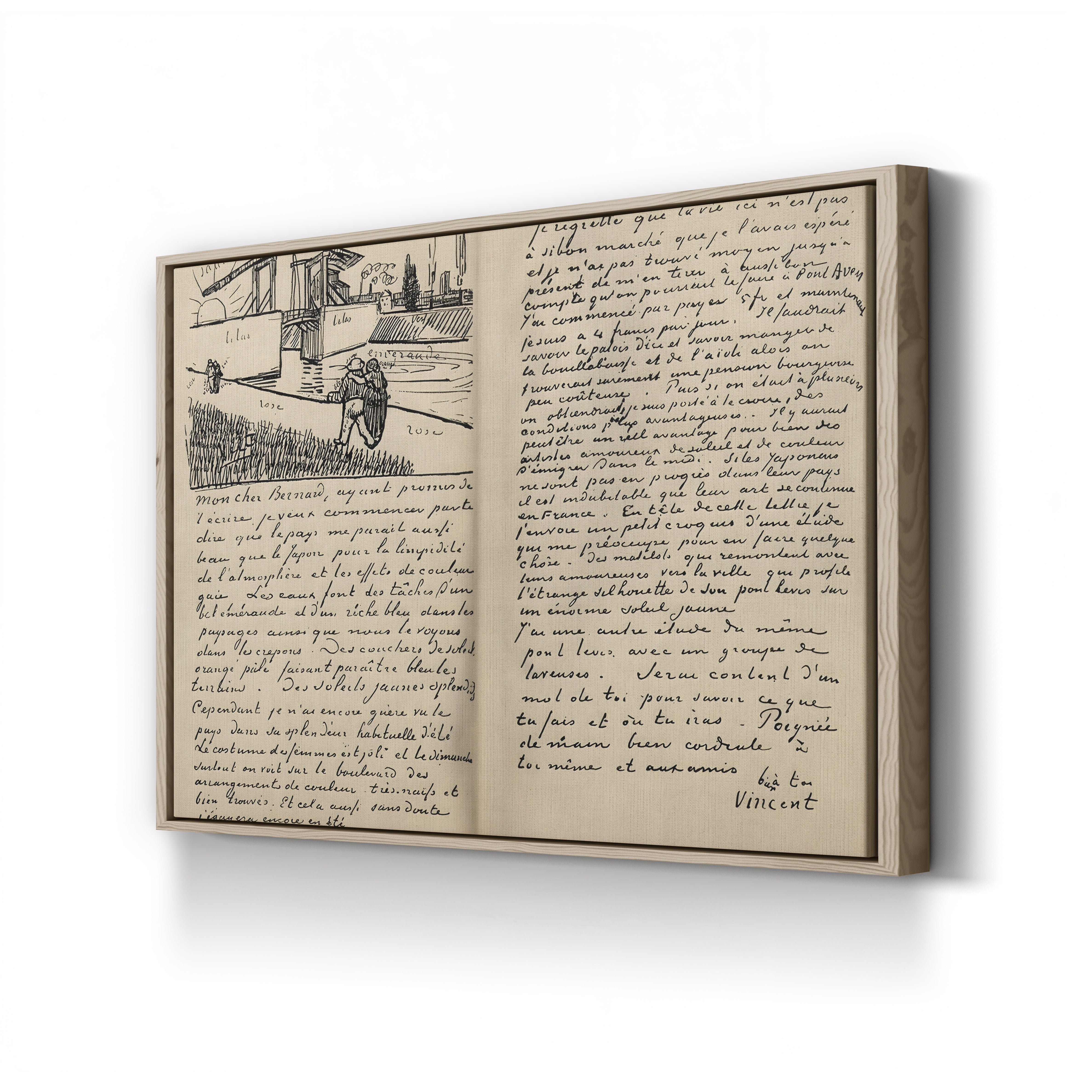 Facsimile of a Letter from Vincent van Gogh to Émile Bernard, 18 March 1888 – Historical Document Canvas Print