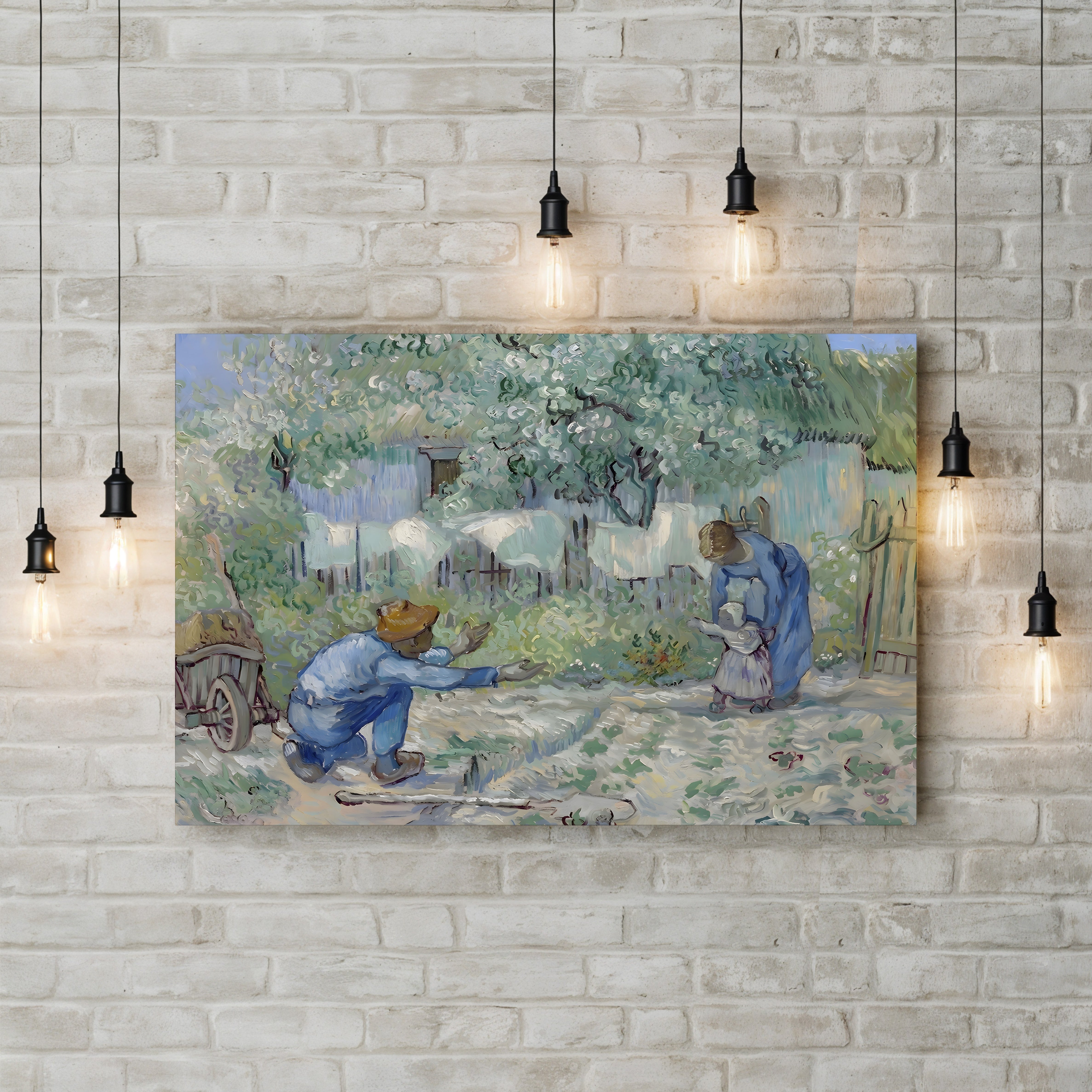 First Steps, After Millet, 1890 – Vincent van Gogh Wall Art | Post-Impressionist Saint-Rémy Canvas Print