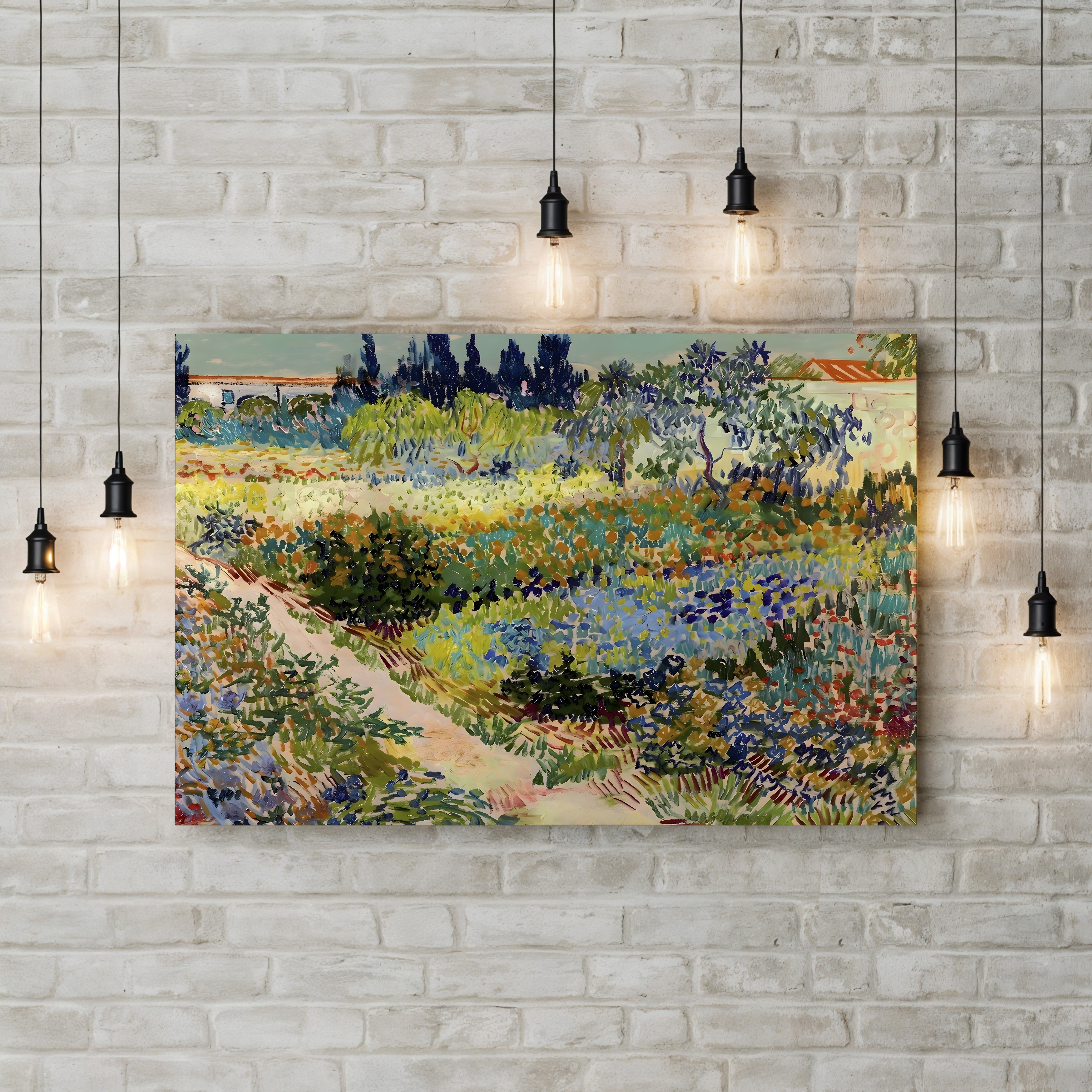 Garden at Arles, 1888 – Vincent van Gogh Wall Art | Post-Impressionist Garden Canvas Print