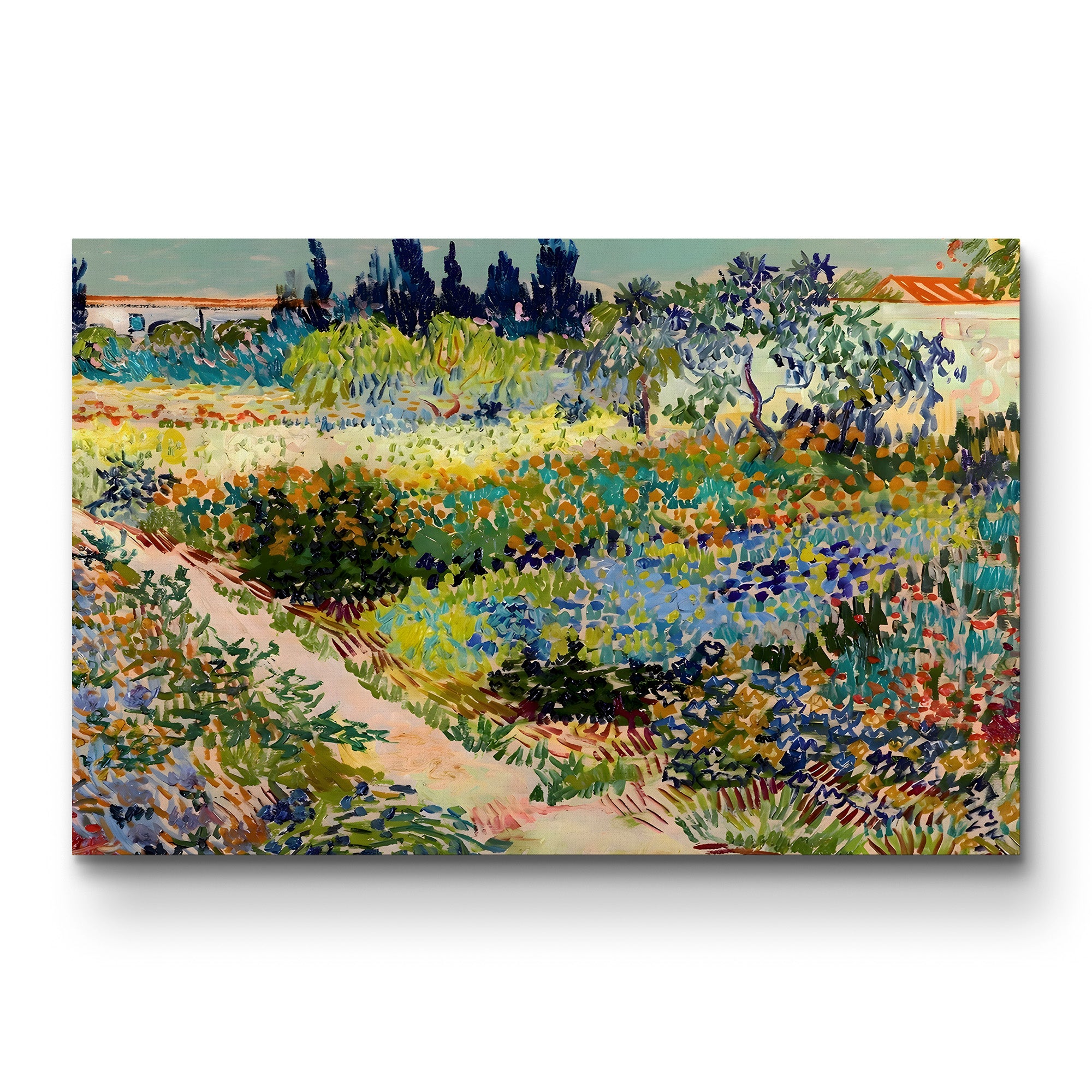 Garden at Arles, 1888 – Vincent van Gogh Wall Art | Post-Impressionist Garden Canvas Print