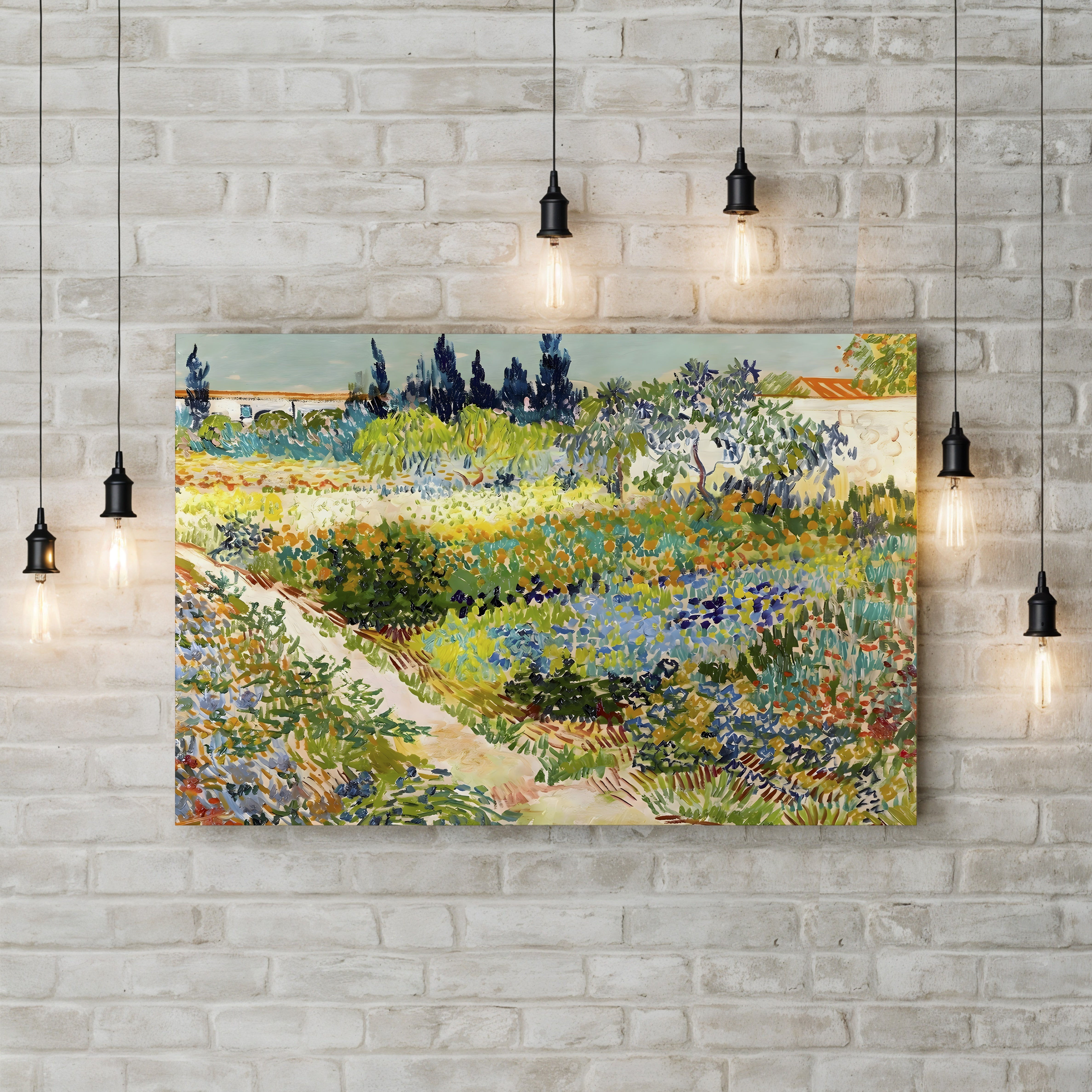 Garden at Arles, 1888 – Vincent van Gogh Wall Art | Post-Impressionist Garden Canvas Print