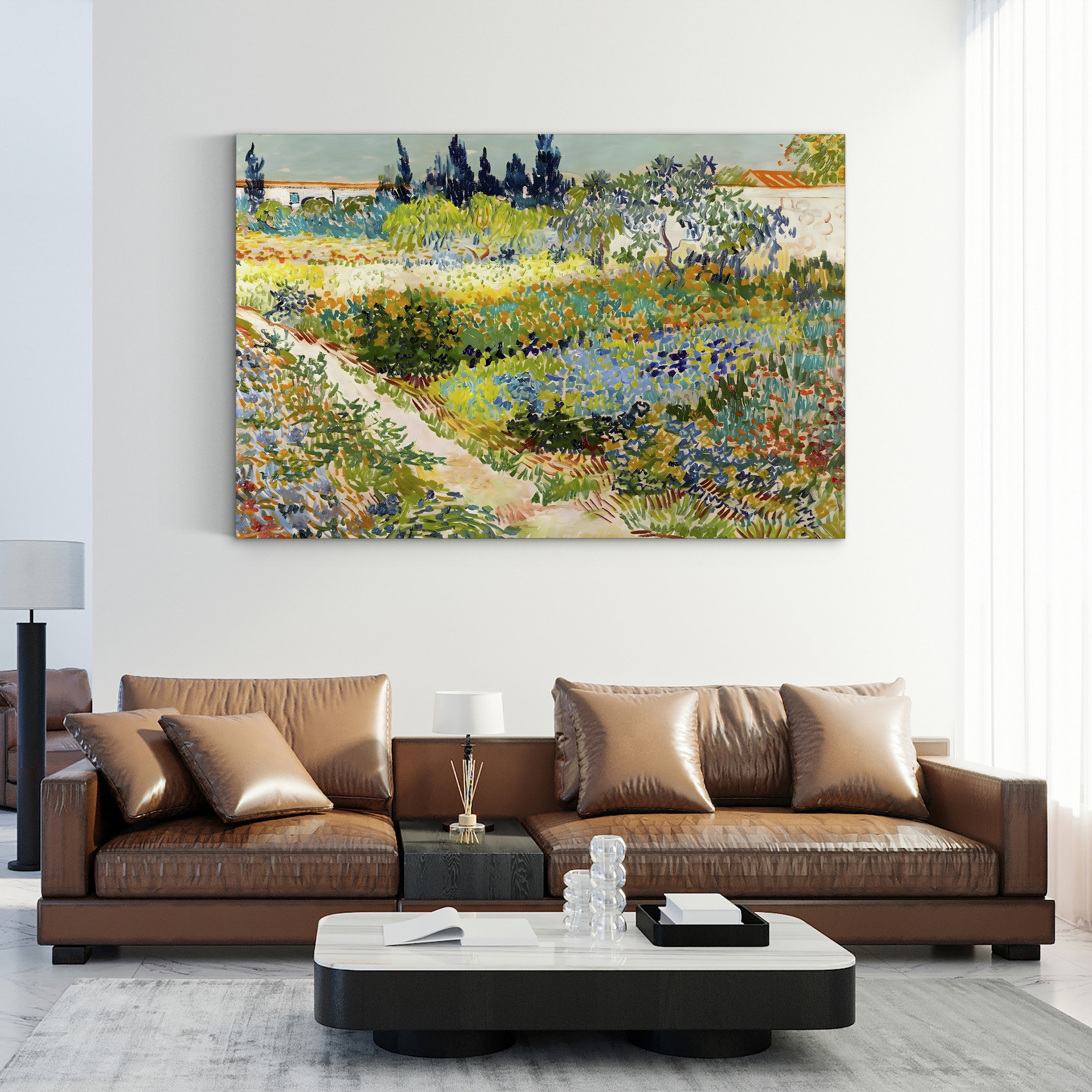 Garden at Arles, 1888 – Vincent van Gogh Wall Art | Post-Impressionist Garden Canvas Print