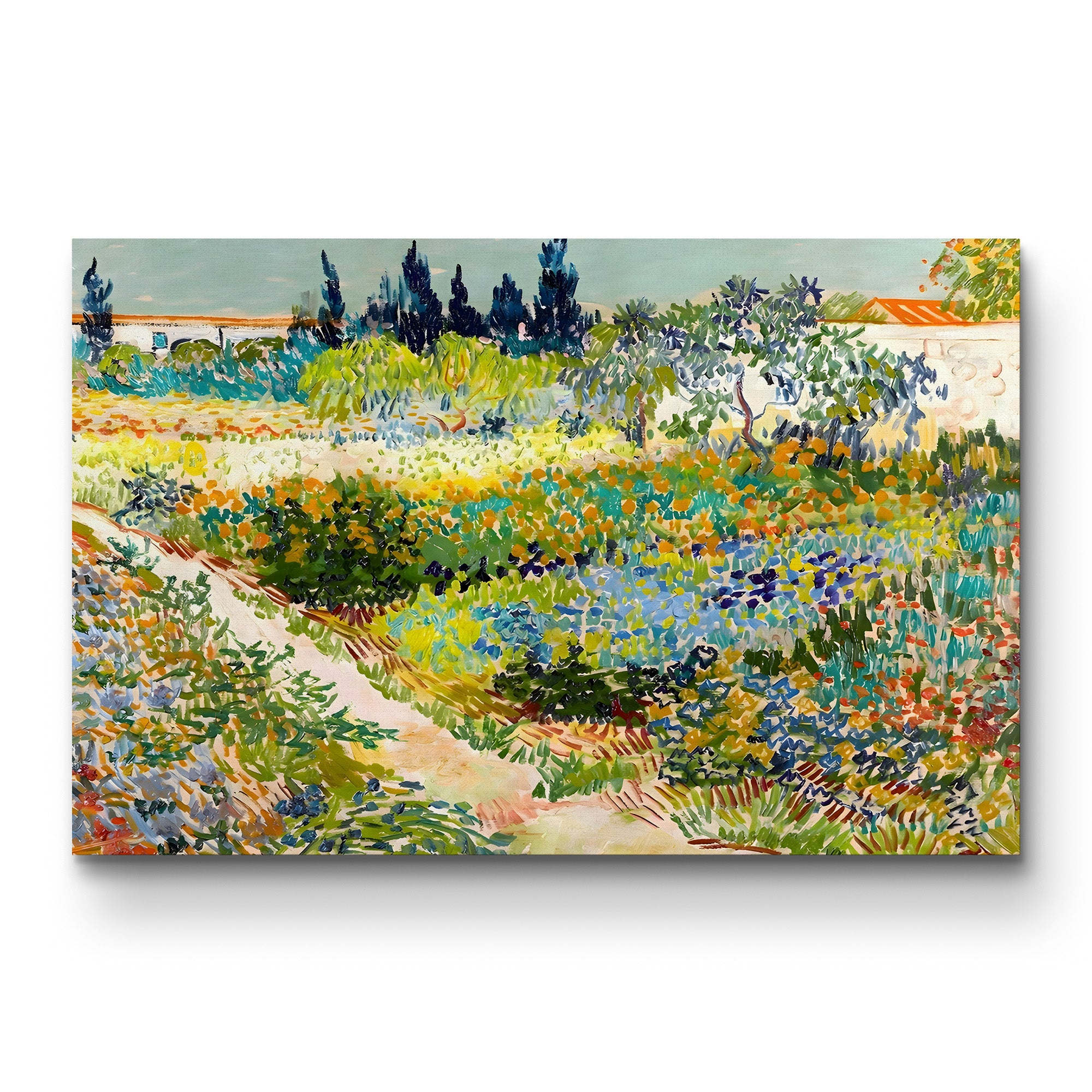 Garden at Arles, 1888 – Vincent van Gogh Wall Art | Post-Impressionist Garden Canvas Print