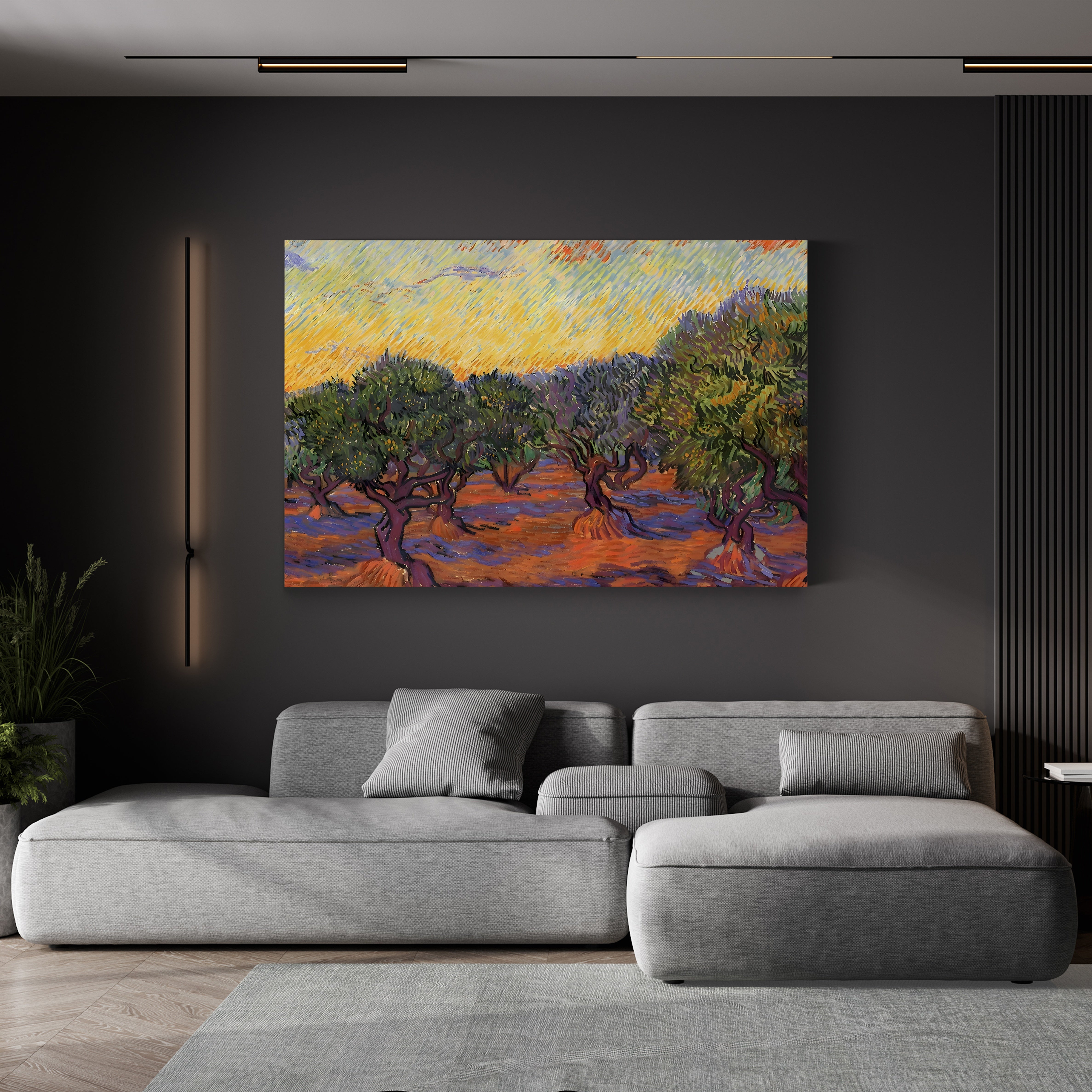 Grove of Olive Trees, 1889 – Vincent van Gogh Wall Art | Post-Impressionist Saint-Rémy Landscape Canvas Print