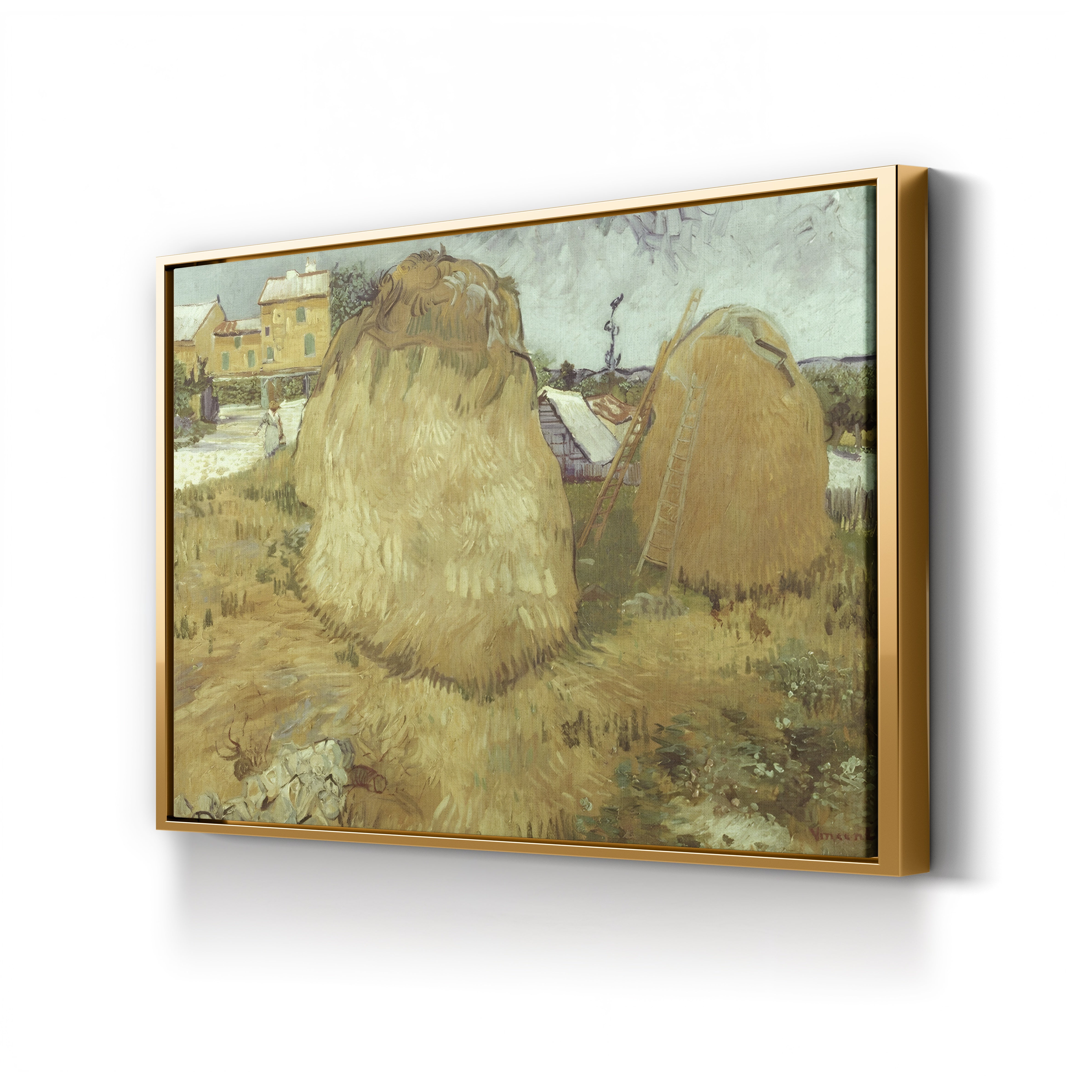 Haystacks in Provence, 1888 – Vincent van Gogh Wall Art | Post-Impressionist Provençal Harvest Canvas Print