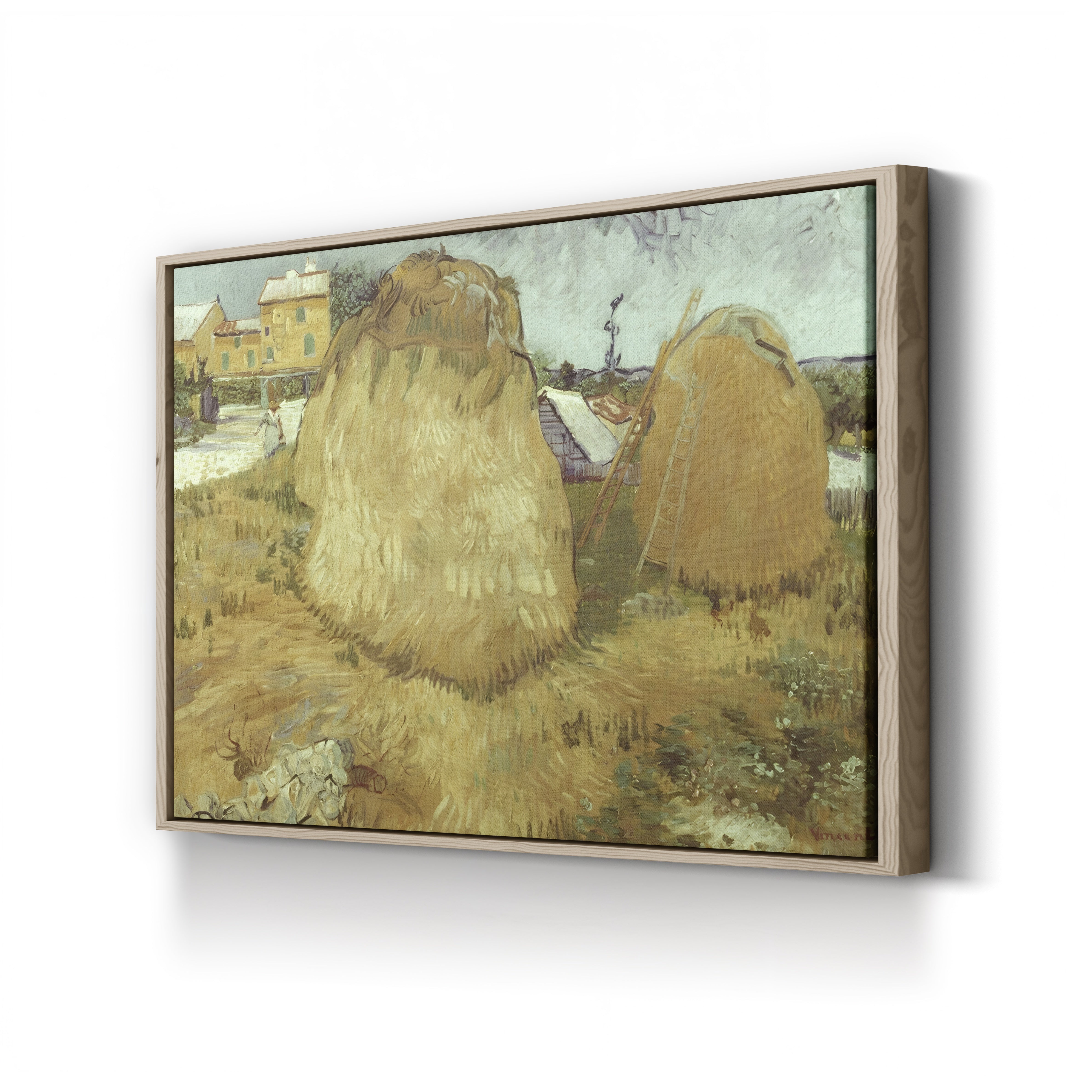 Haystacks in Provence, 1888 – Vincent van Gogh Wall Art | Post-Impressionist Provençal Harvest Canvas Print