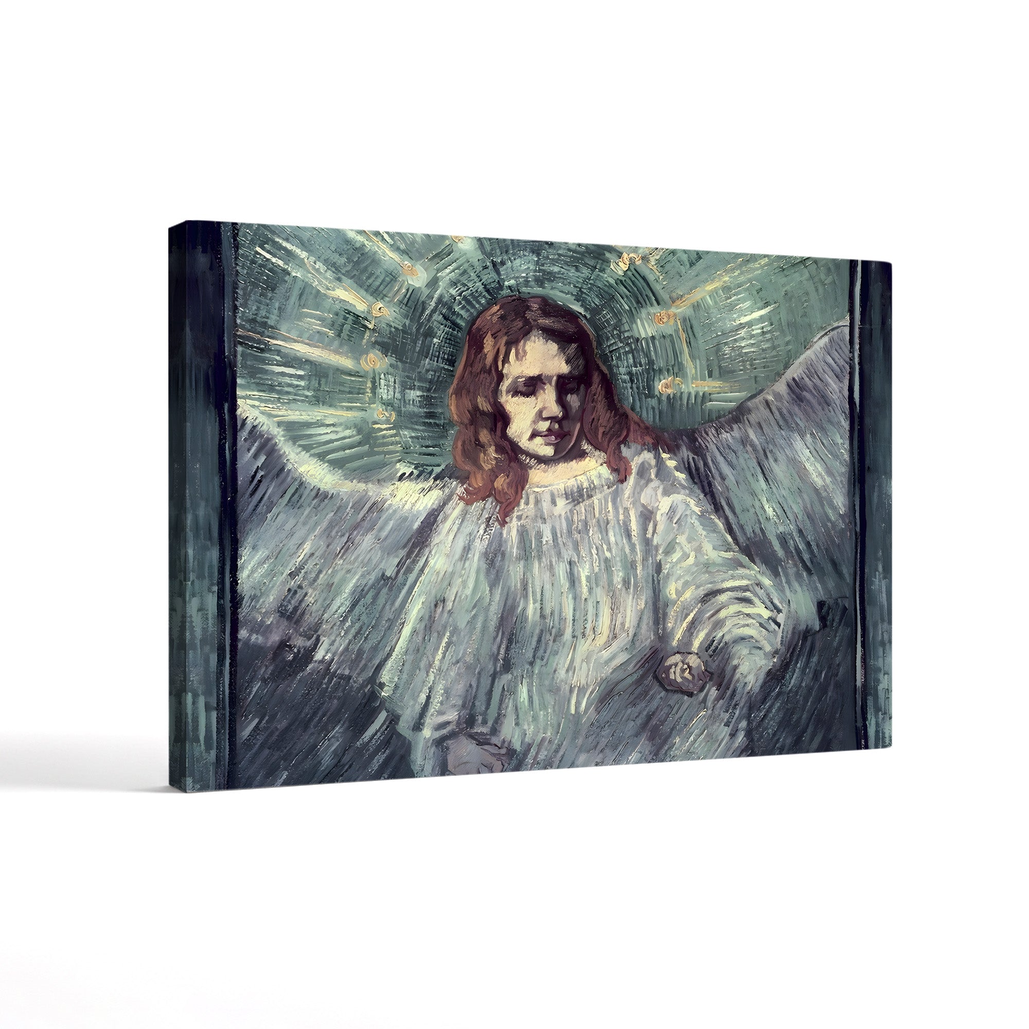 Head of an Angel, after Rembrandt, 1889 – Vincent van Gogh Wall Art | Post-Impressionist Saint-Rémy Canvas Print