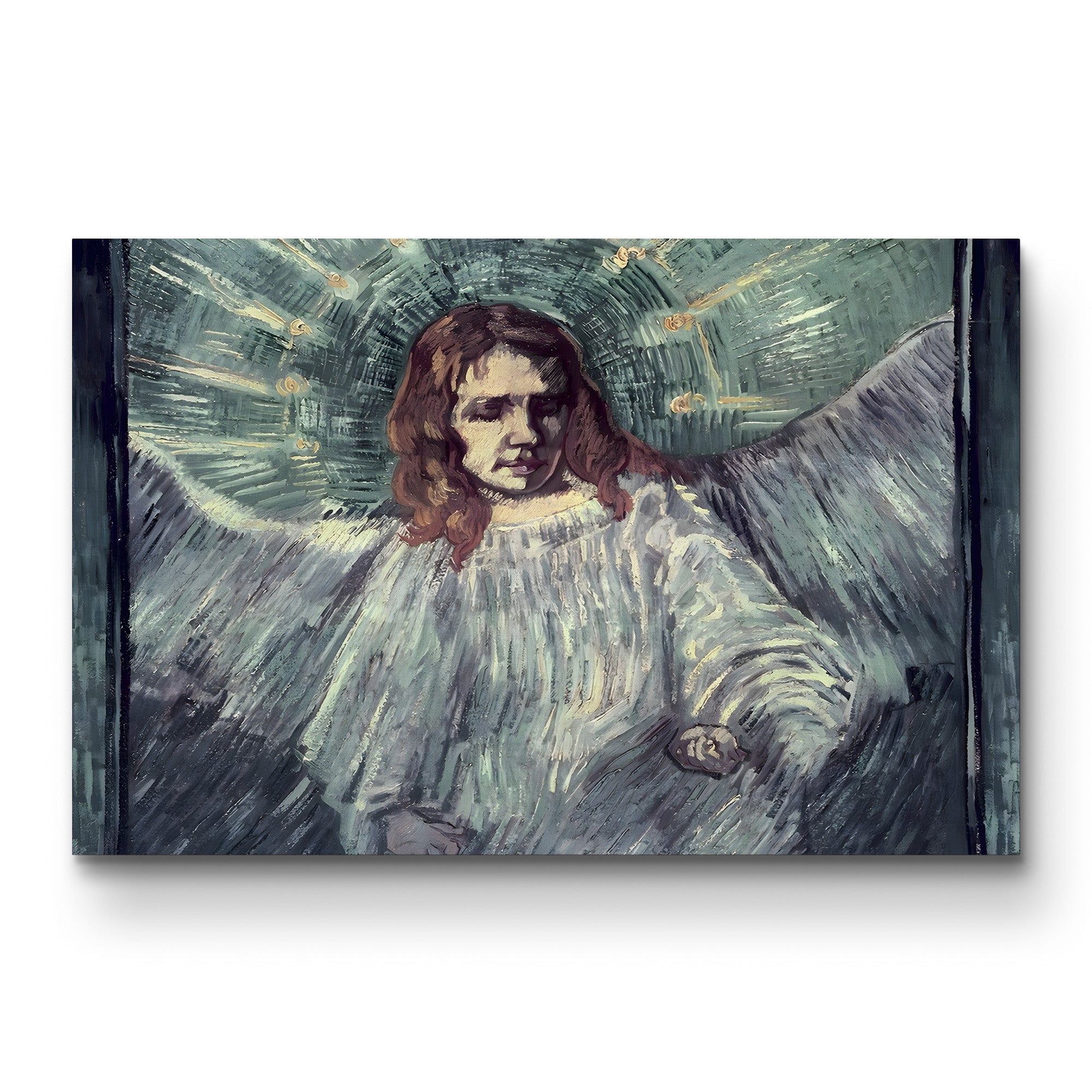 Head of an Angel, after Rembrandt, 1889 – Vincent van Gogh Wall Art | Post-Impressionist Saint-Rémy Canvas Print