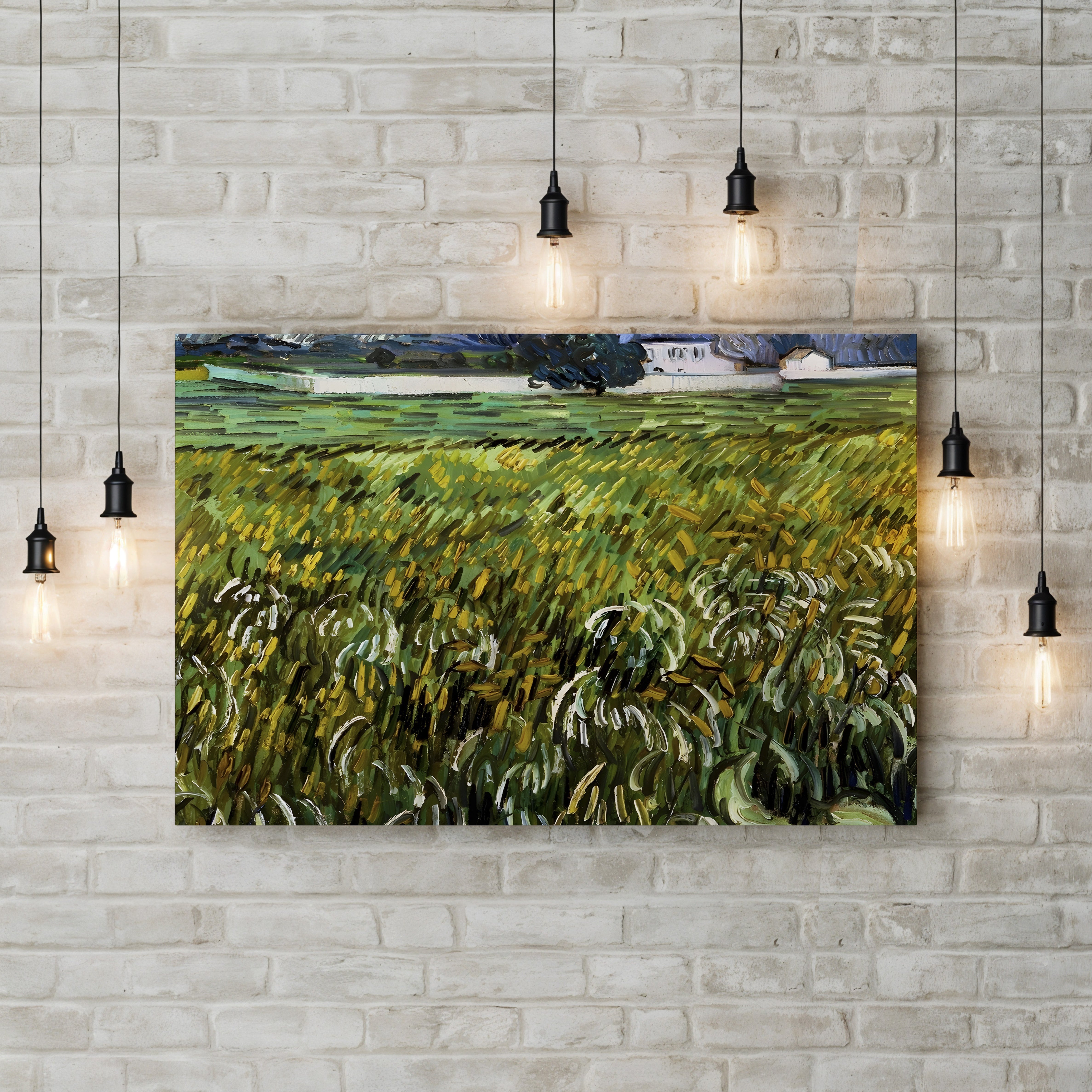 House at Auvers, 1890 – Vincent van Gogh Wall Art | Post-Impressionist Village Canvas Print