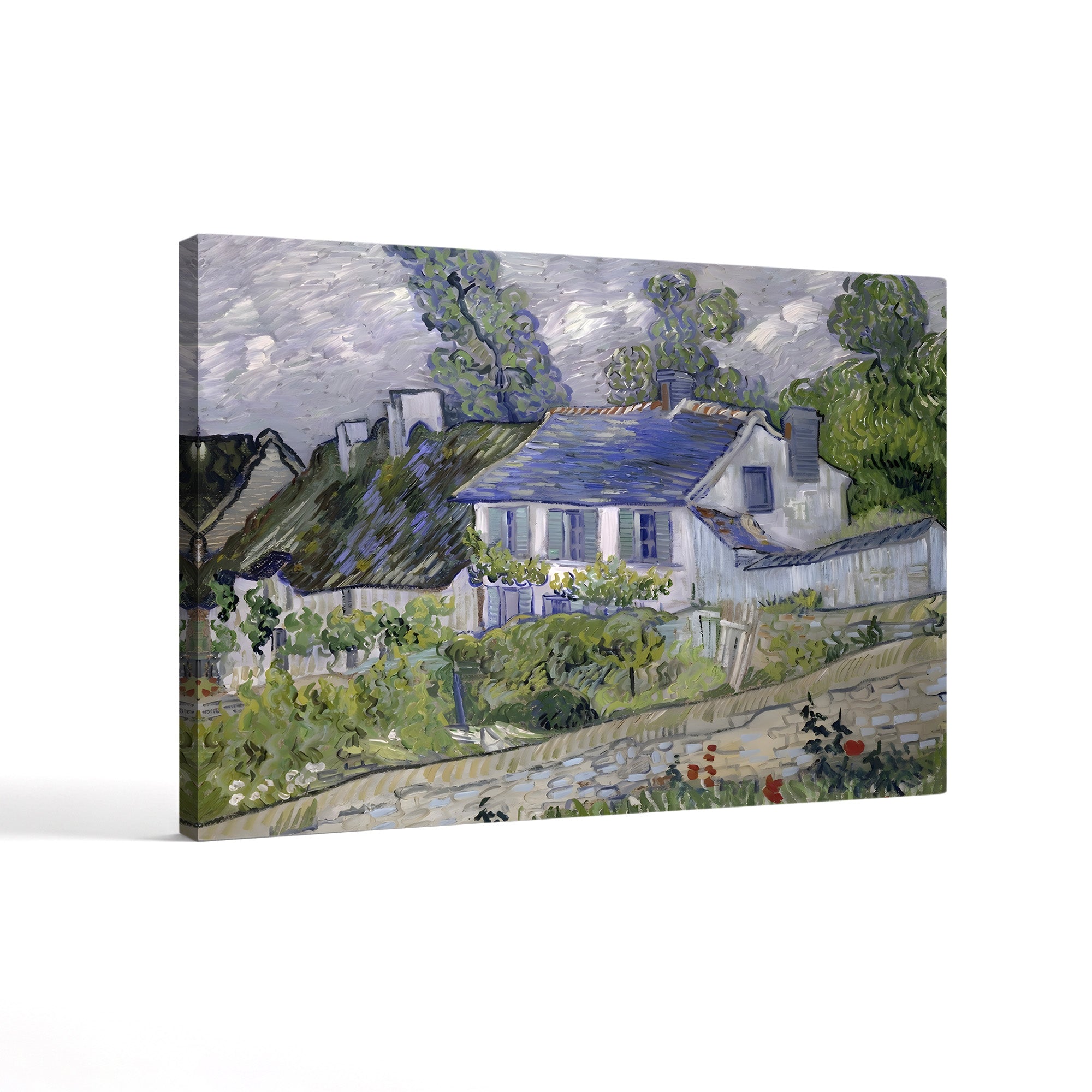 Houses at Auvers, 1890 – Vincent van Gogh Wall Art | Post-Impressionist Village Canvas Print