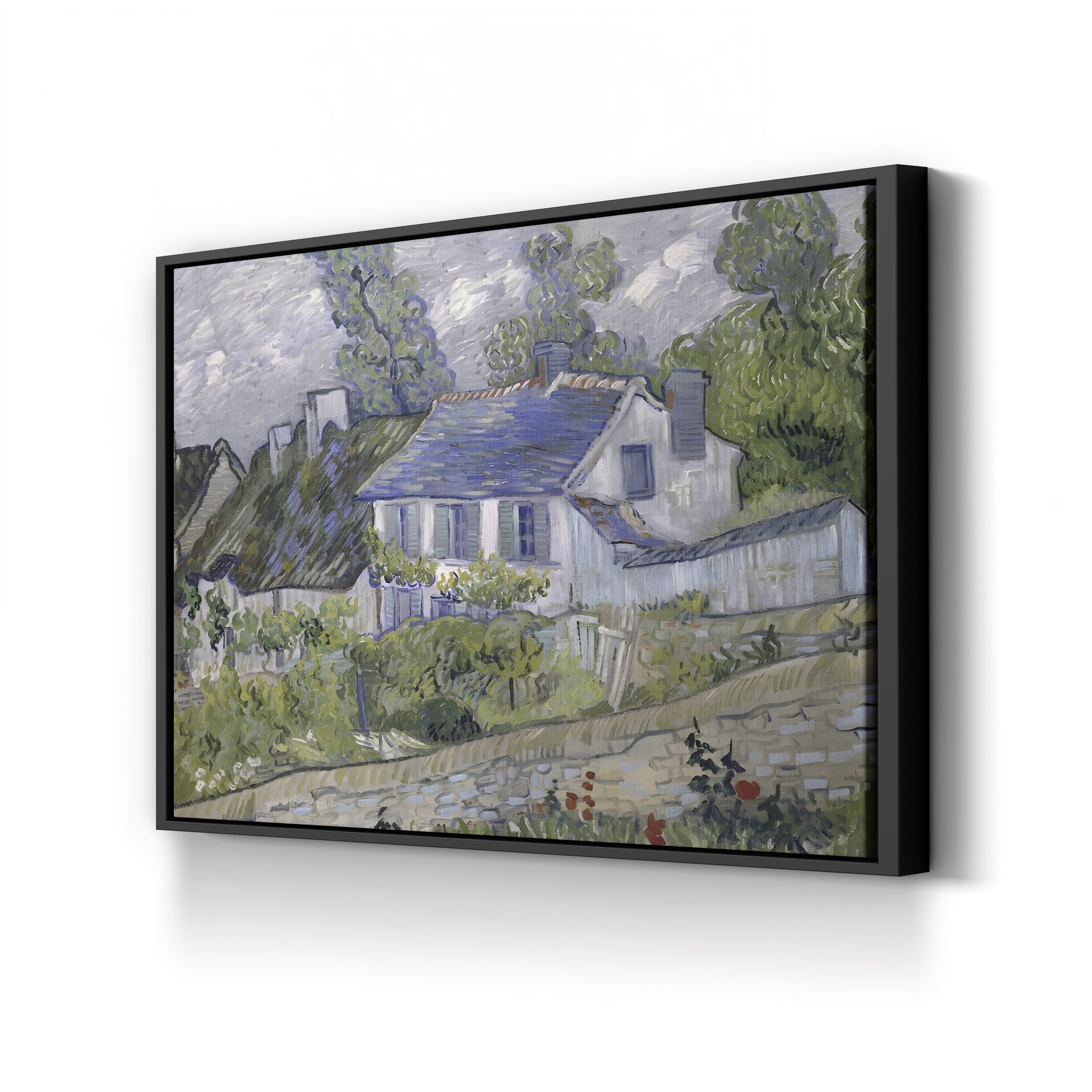 Houses at Auvers, 1890 – Vincent van Gogh Wall Art | Post-Impressionist Village Canvas Print
