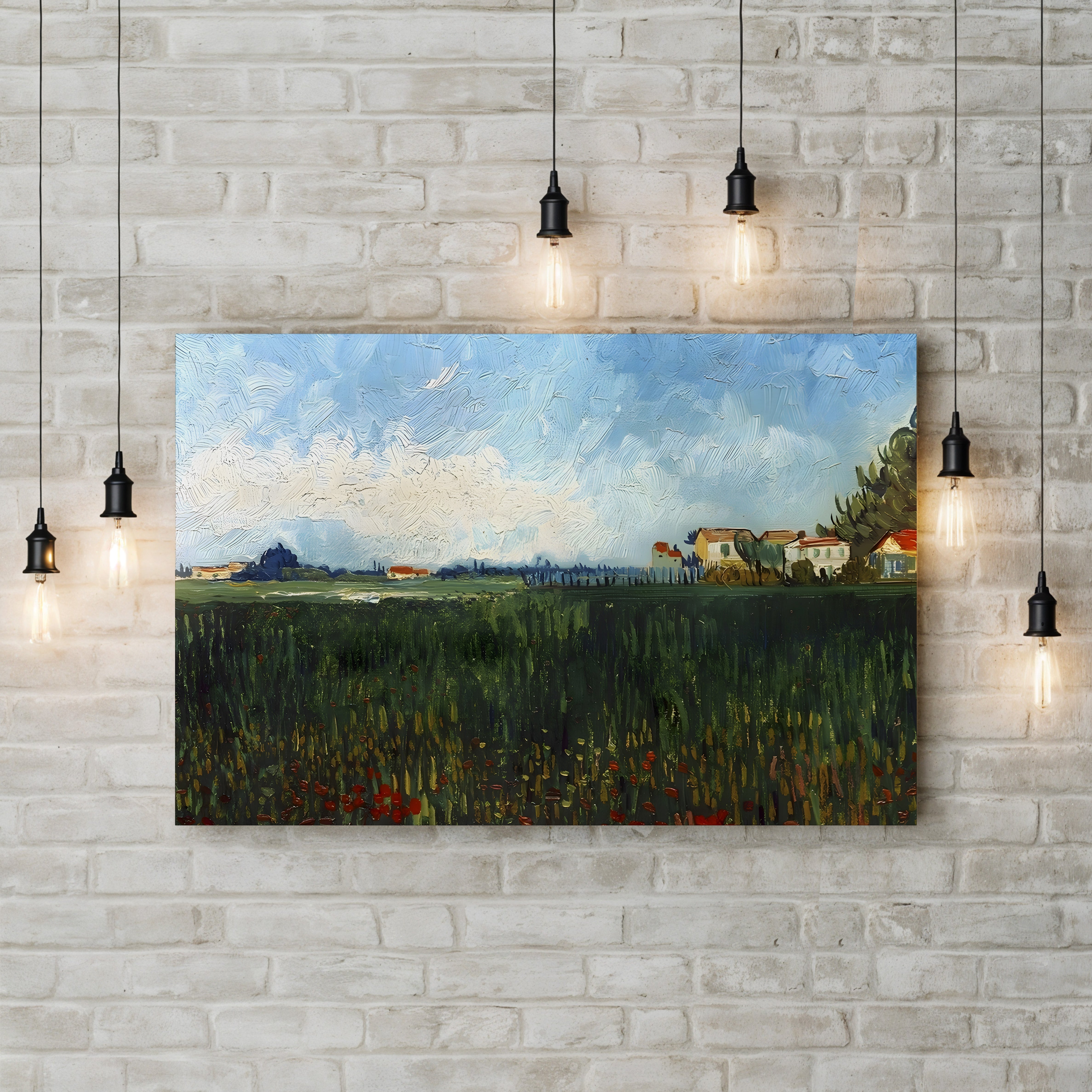 Landscape Near Arles, 1888 – Vincent van Gogh Wall Art | Post-Impressionist Landscape Canvas Print