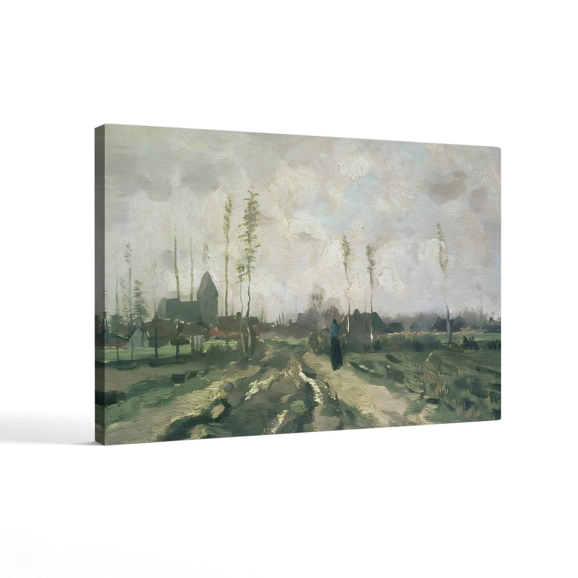 Landscape With a Church and Houses, Nuenen, 1885 – Vincent van Gogh Wall Art | Early Dutch Landscape Canvas Print