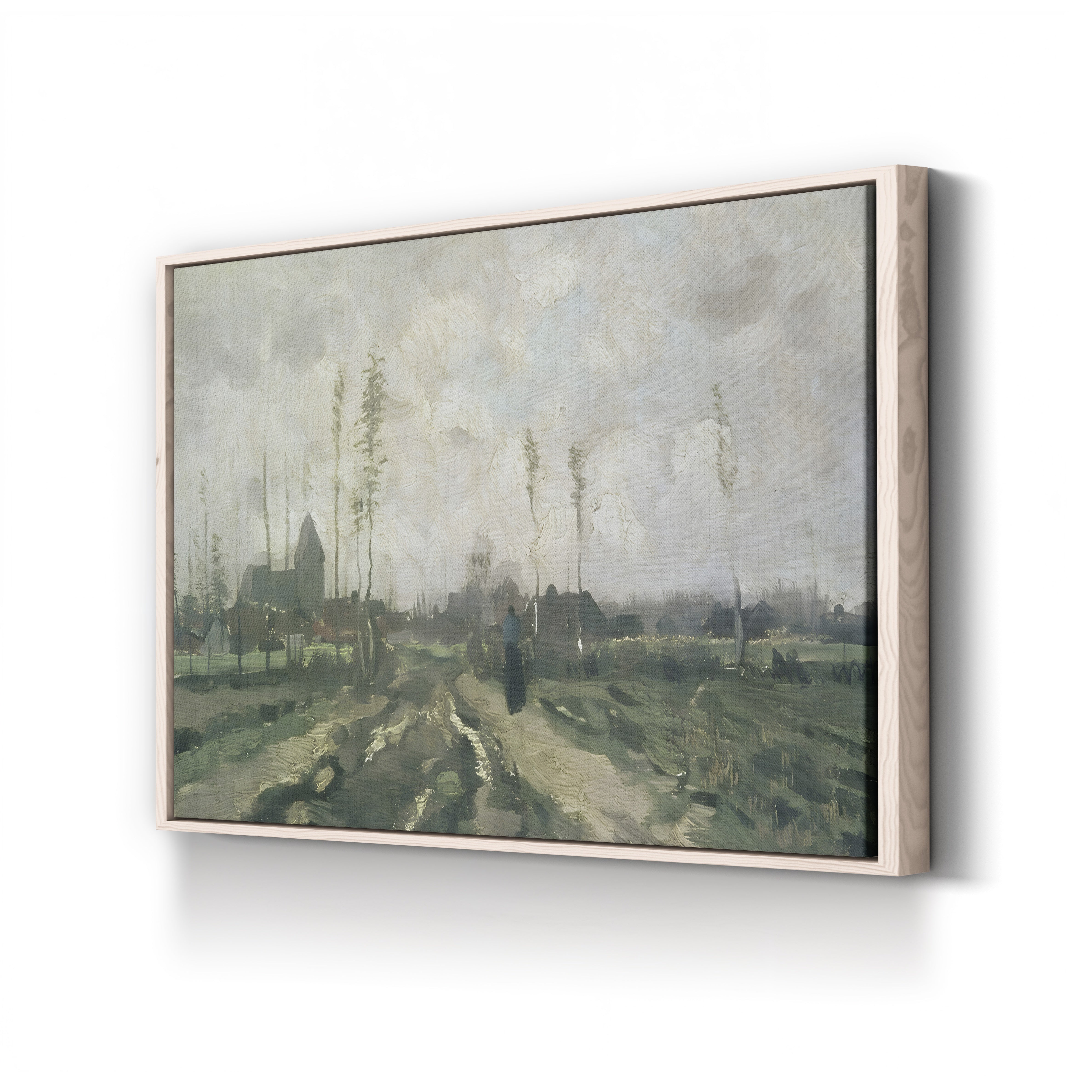 Landscape With a Church and Houses, Nuenen, 1885 – Vincent van Gogh Wall Art | Early Dutch Landscape Canvas Print