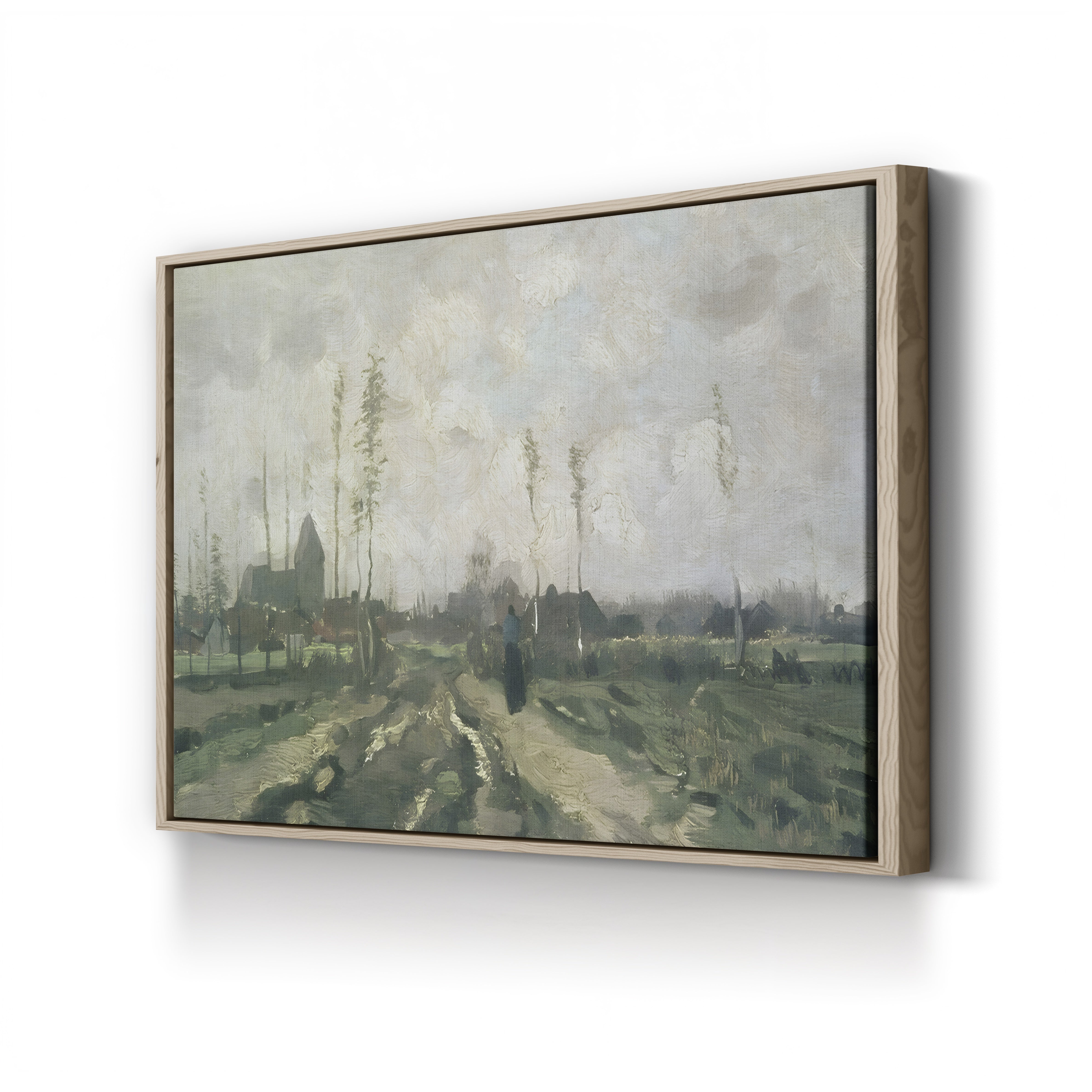 Landscape With a Church and Houses, Nuenen, 1885 – Vincent van Gogh Wall Art | Early Dutch Landscape Canvas Print