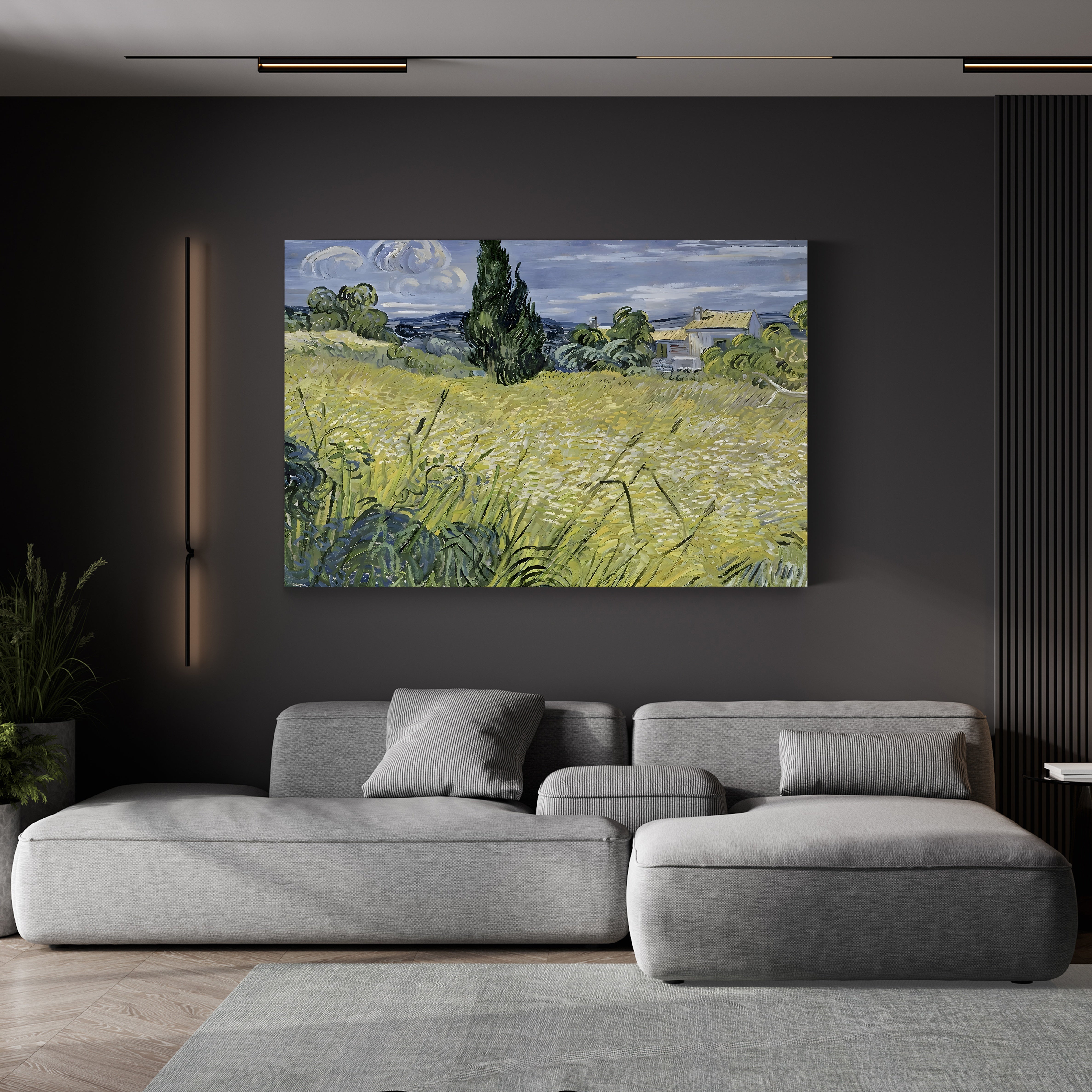 Landscape with Green Corn, 1889 – Vincent van Gogh Wall Art | Post-Impressionist Landscape Canvas Print