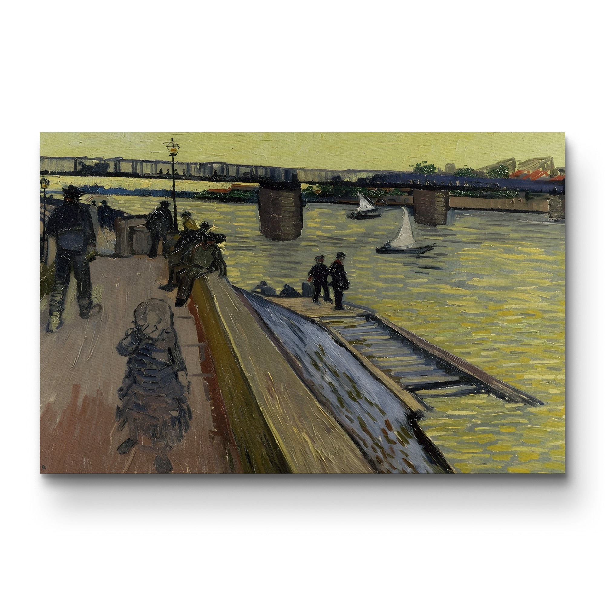 Le Pont de Trinquetaille at Arles, 1888 – Vincent van Gogh Wall Art | Post-Impressionist Cityscape Canvas Print